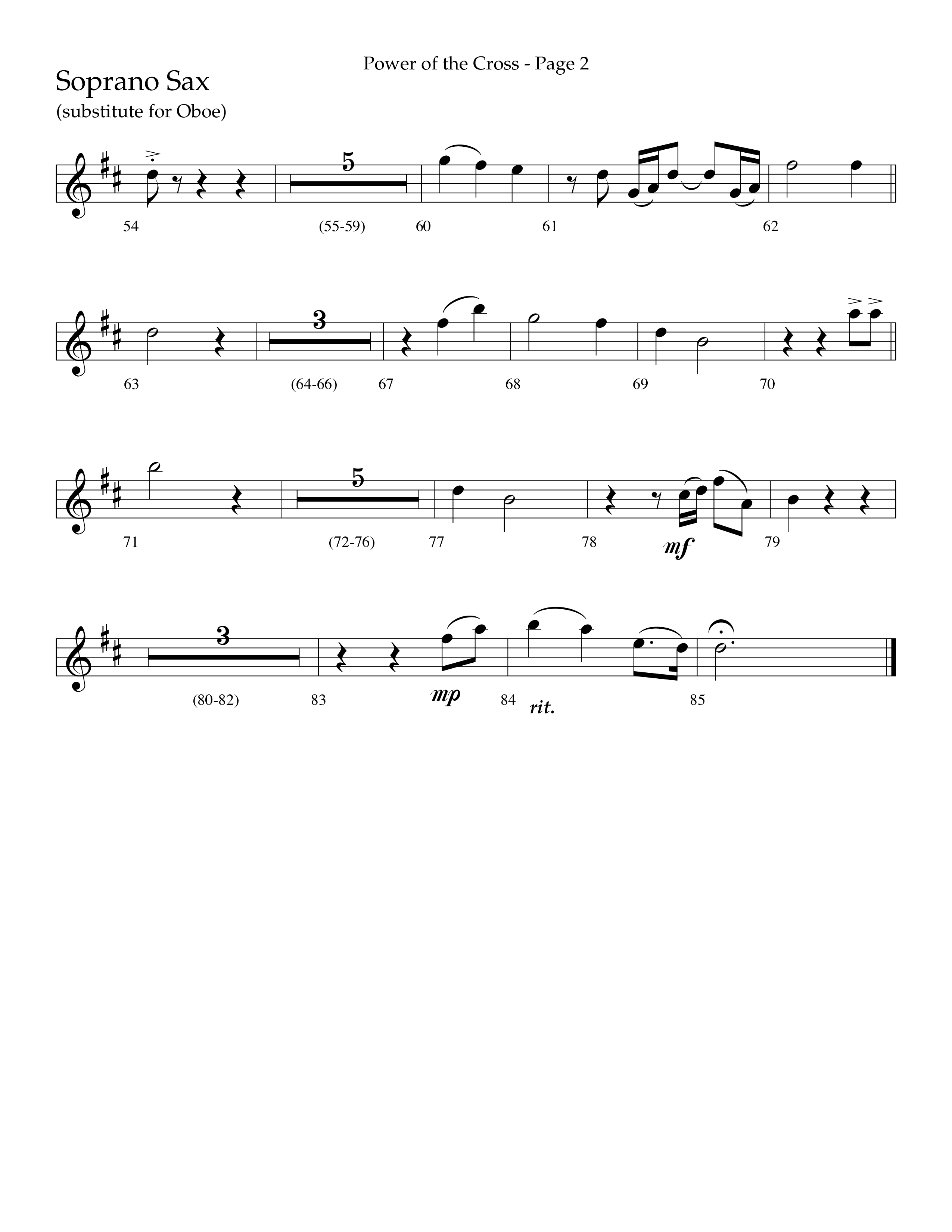 Power Of The Cross (Choral Anthem SATB) Soprano Sax (Lifeway Choral / Arr. Russell Mauldin)