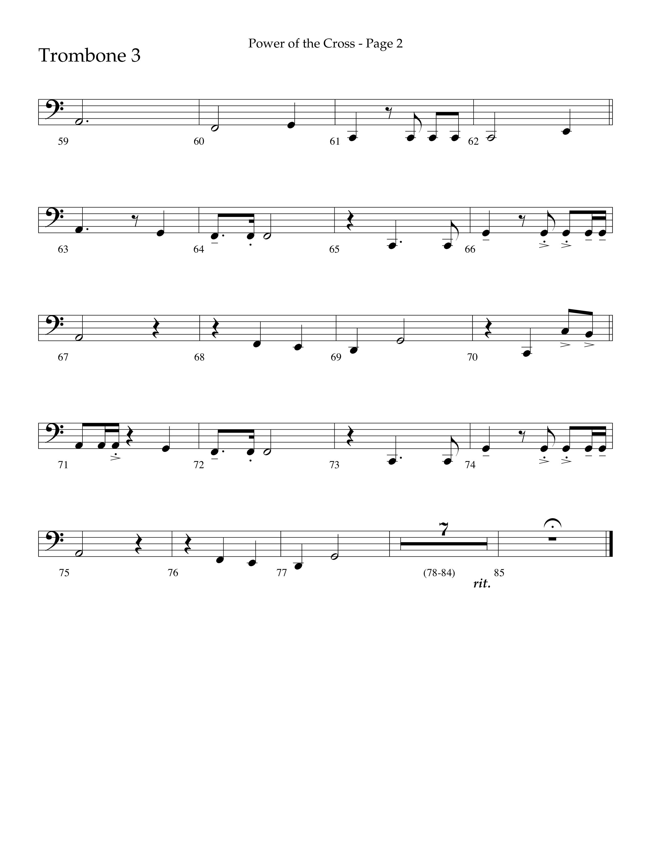 Power Of The Cross (Choral Anthem SATB) Trombone 3 (Lifeway Choral / Arr. Russell Mauldin)
