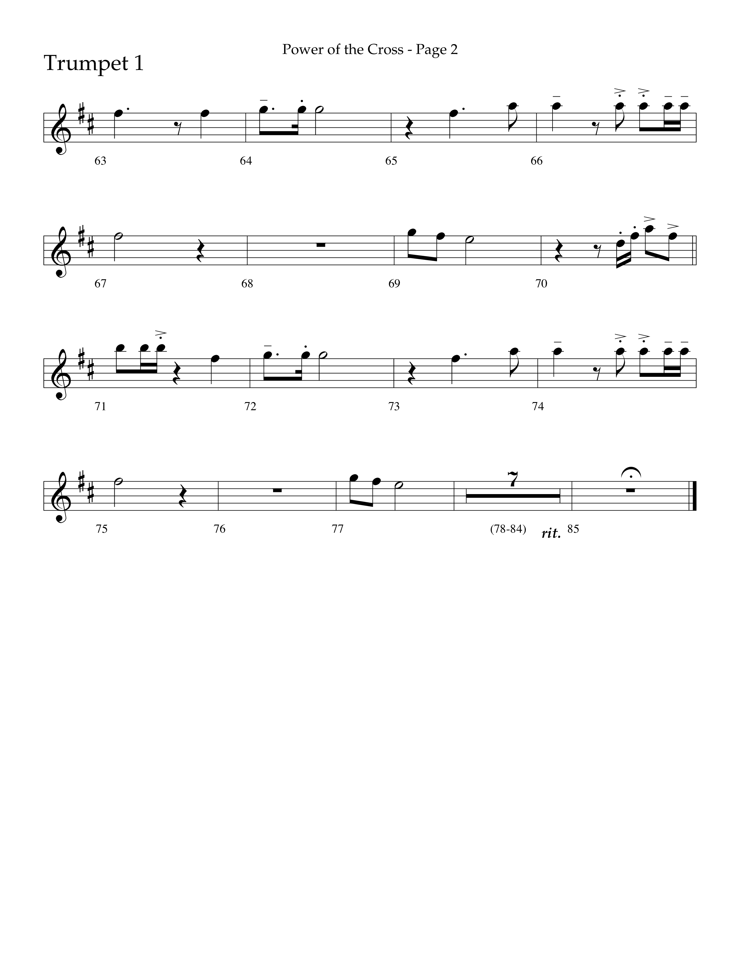 Power Of The Cross (Choral Anthem SATB) Trumpet 1 (Lifeway Choral / Arr. Russell Mauldin)