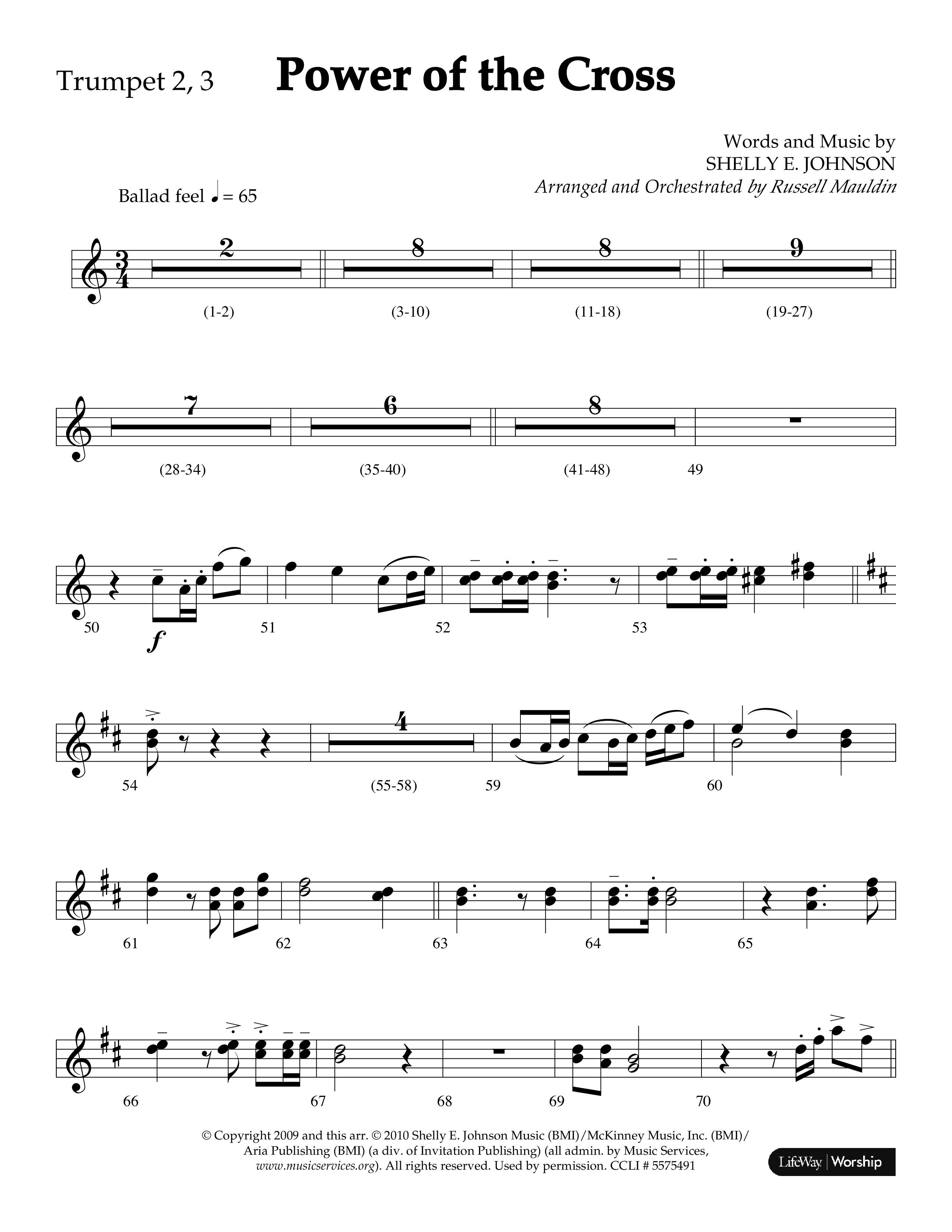 Power Of The Cross (Choral Anthem SATB) Trumpet 2/3 (Lifeway Choral / Arr. Russell Mauldin)