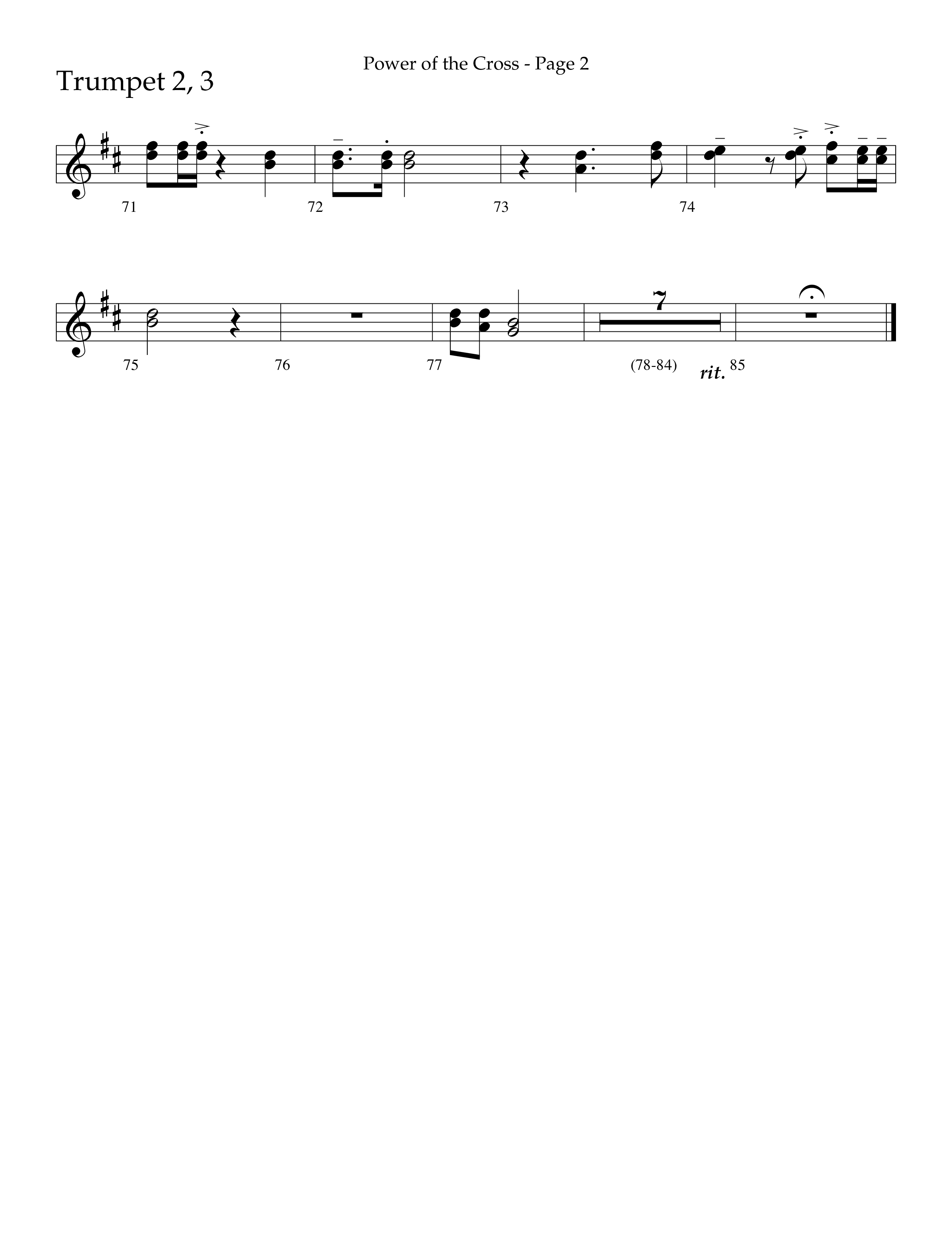 Power Of The Cross (Choral Anthem SATB) Trumpet 2/3 (Lifeway Choral / Arr. Russell Mauldin)