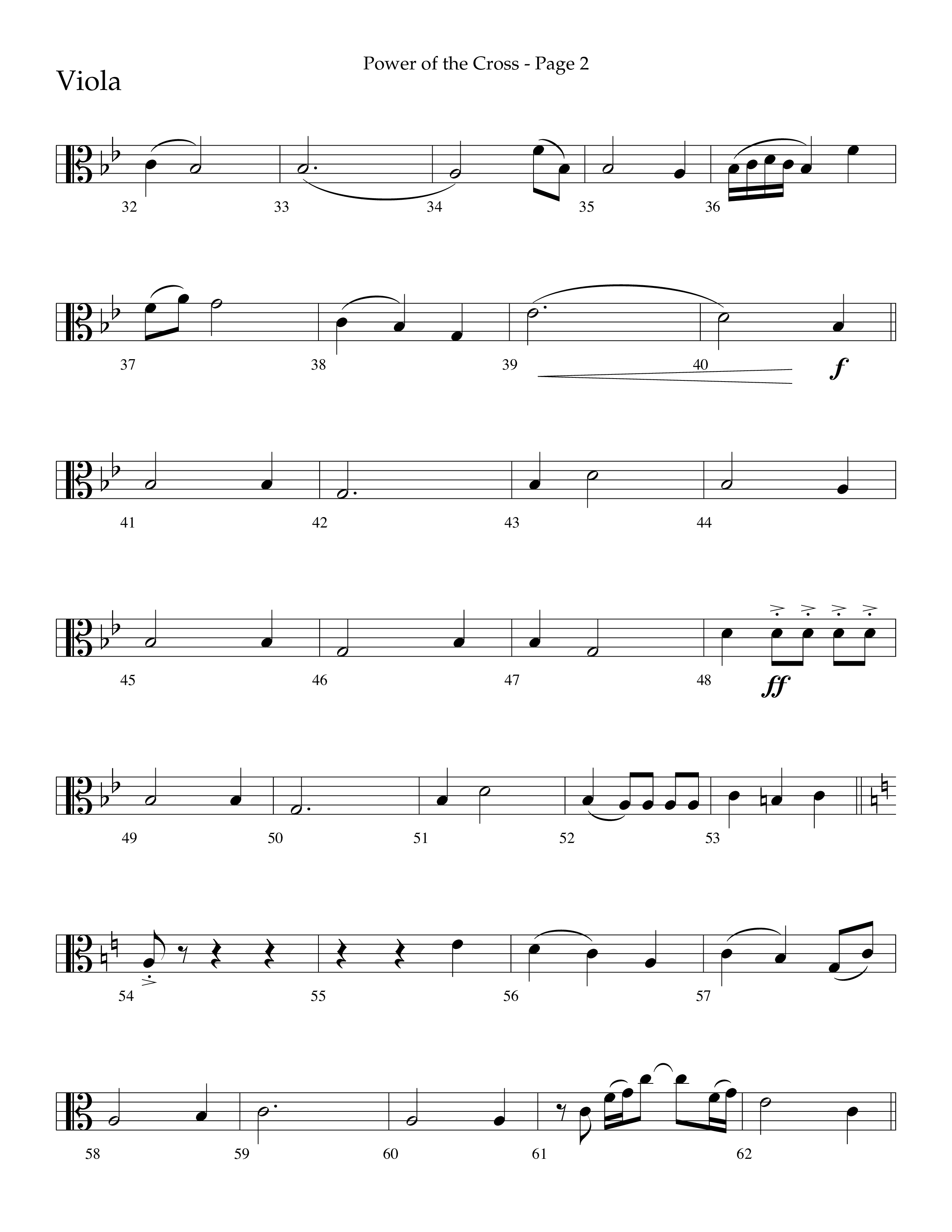 Power Of The Cross (Choral Anthem SATB) Viola (Lifeway Choral / Arr. Russell Mauldin)