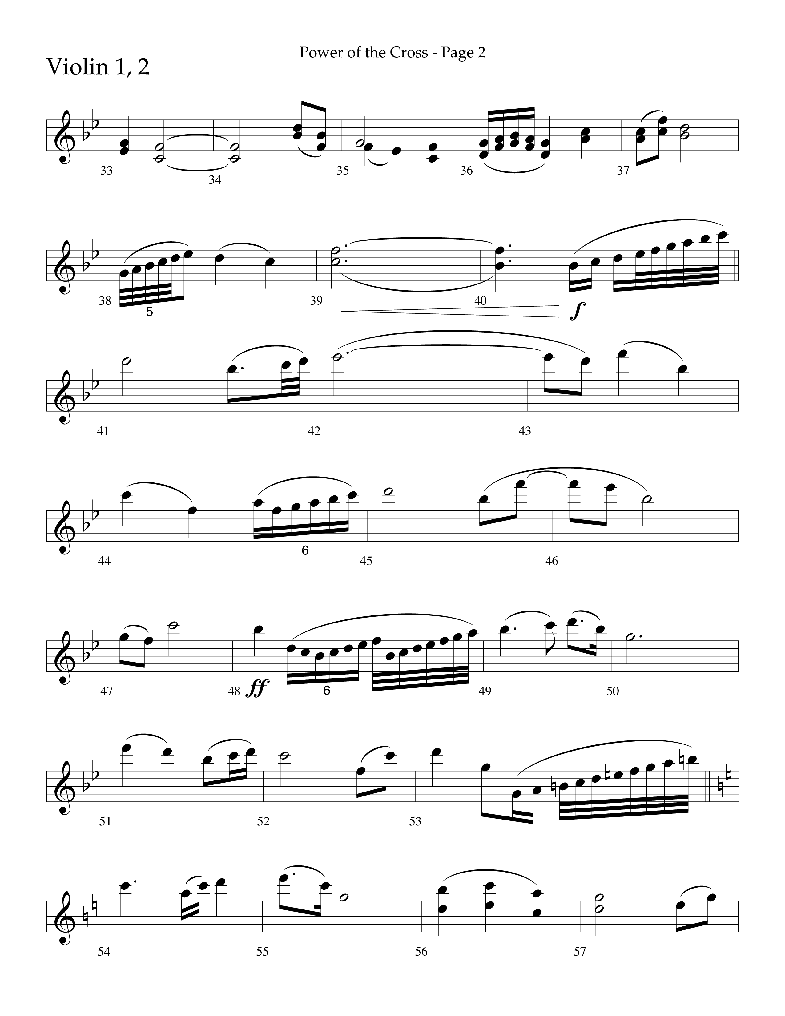 Power Of The Cross (Choral Anthem SATB) Violin 1/2 (Lifeway Choral / Arr. Russell Mauldin)