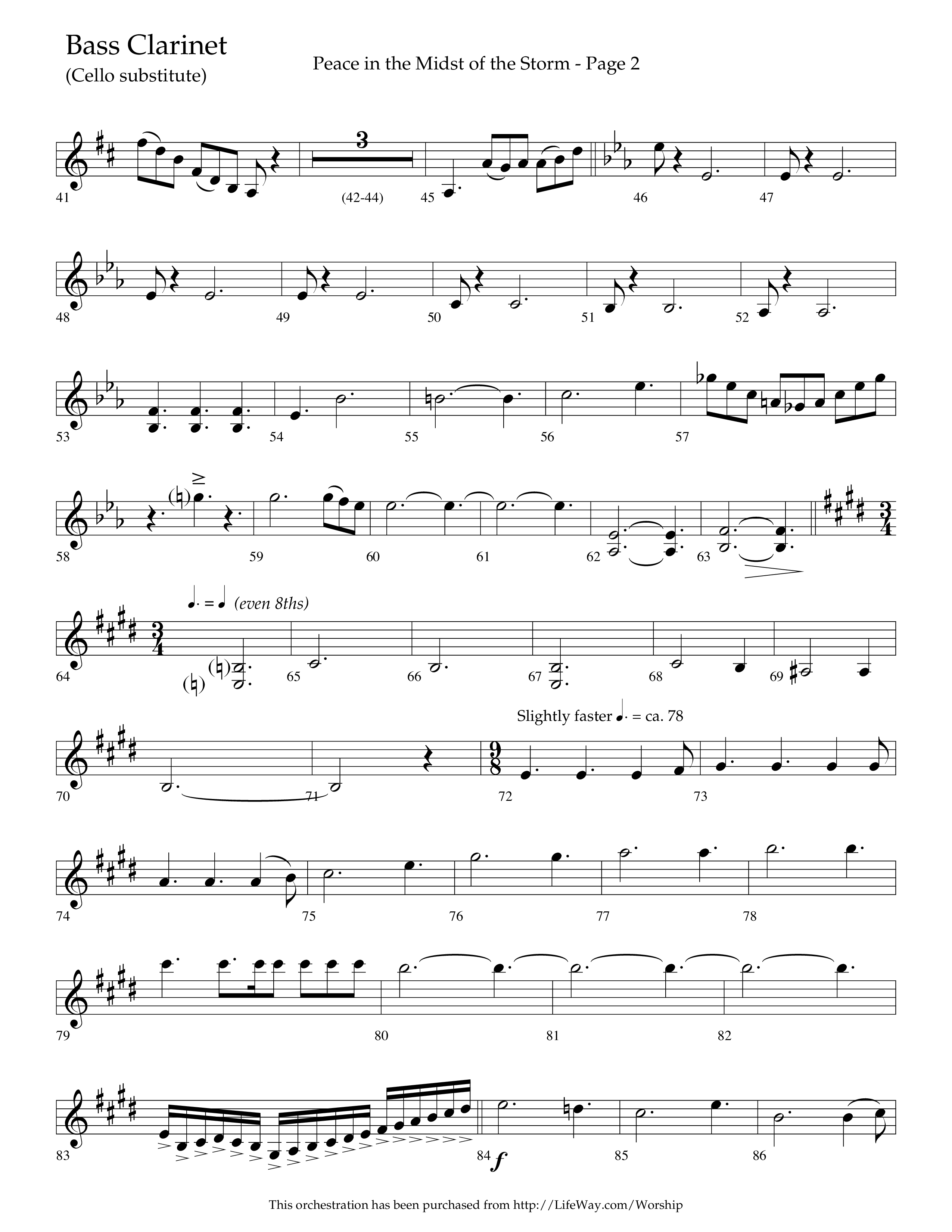 Peace In The Midst Of The Storm (Choral Anthem SATB) Bass Clarinet (Lifeway Choral / Arr. David T. Clydesdale)