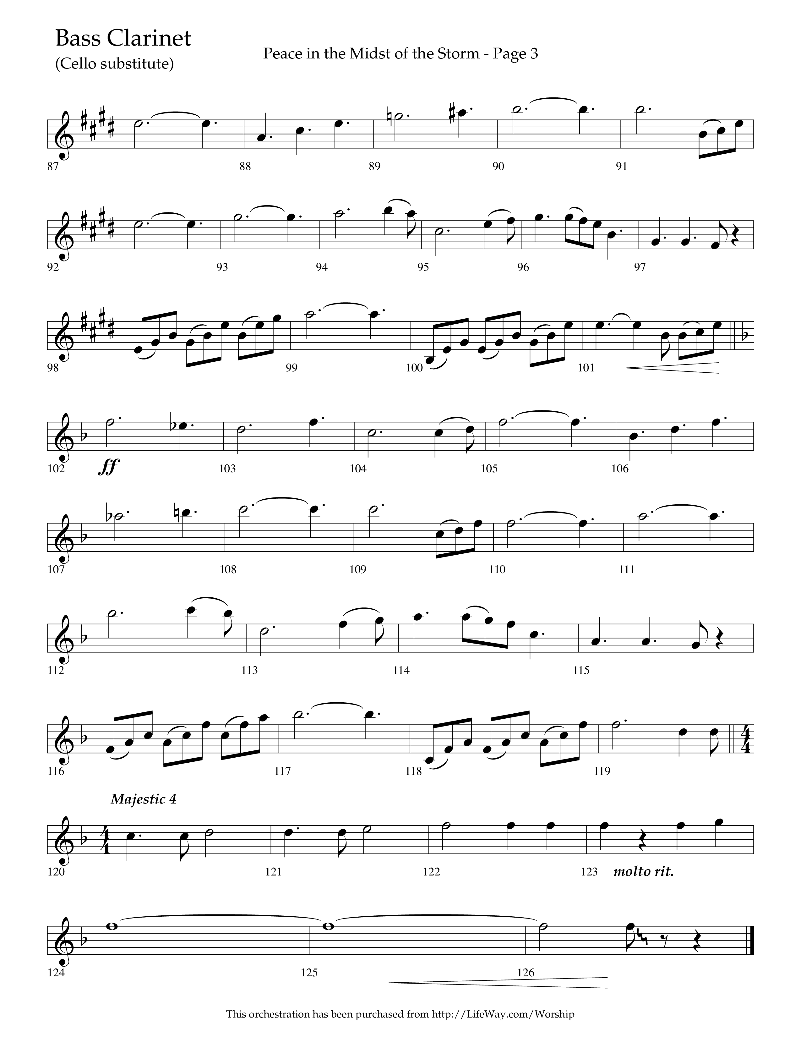 Peace In The Midst Of The Storm (Choral Anthem SATB) Bass Clarinet (Lifeway Choral / Arr. David T. Clydesdale)