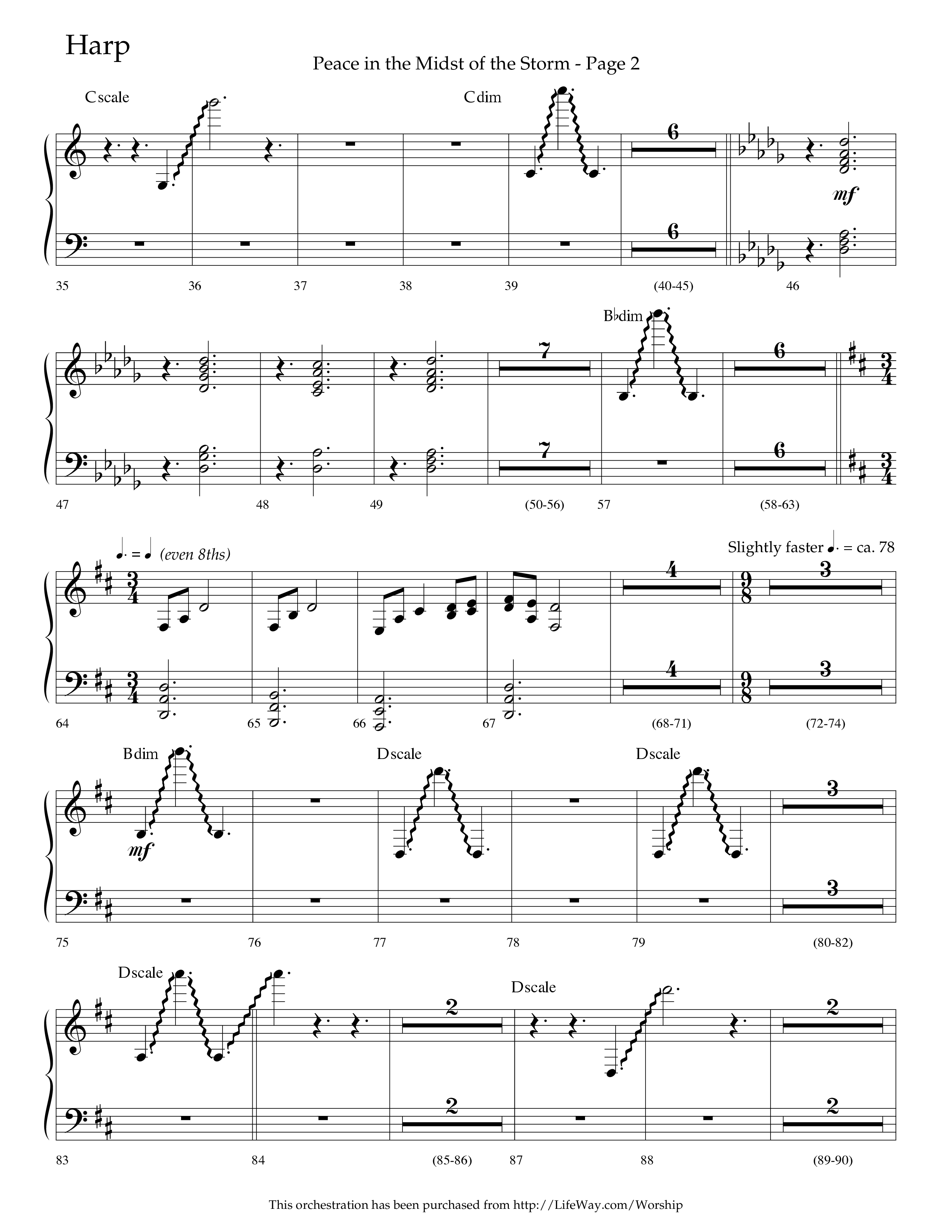 Peace In The Midst Of The Storm (Choral Anthem SATB) Harp (Lifeway Choral / Arr. David T. Clydesdale)