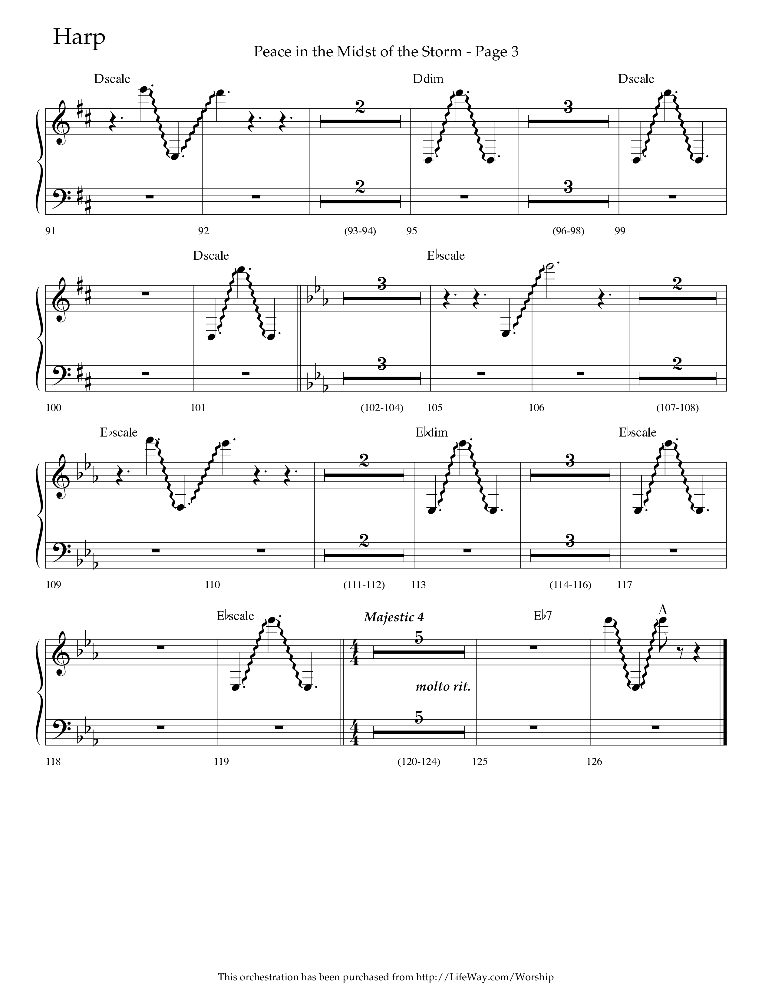 Peace In The Midst Of The Storm (Choral Anthem SATB) Harp (Lifeway Choral / Arr. David T. Clydesdale)