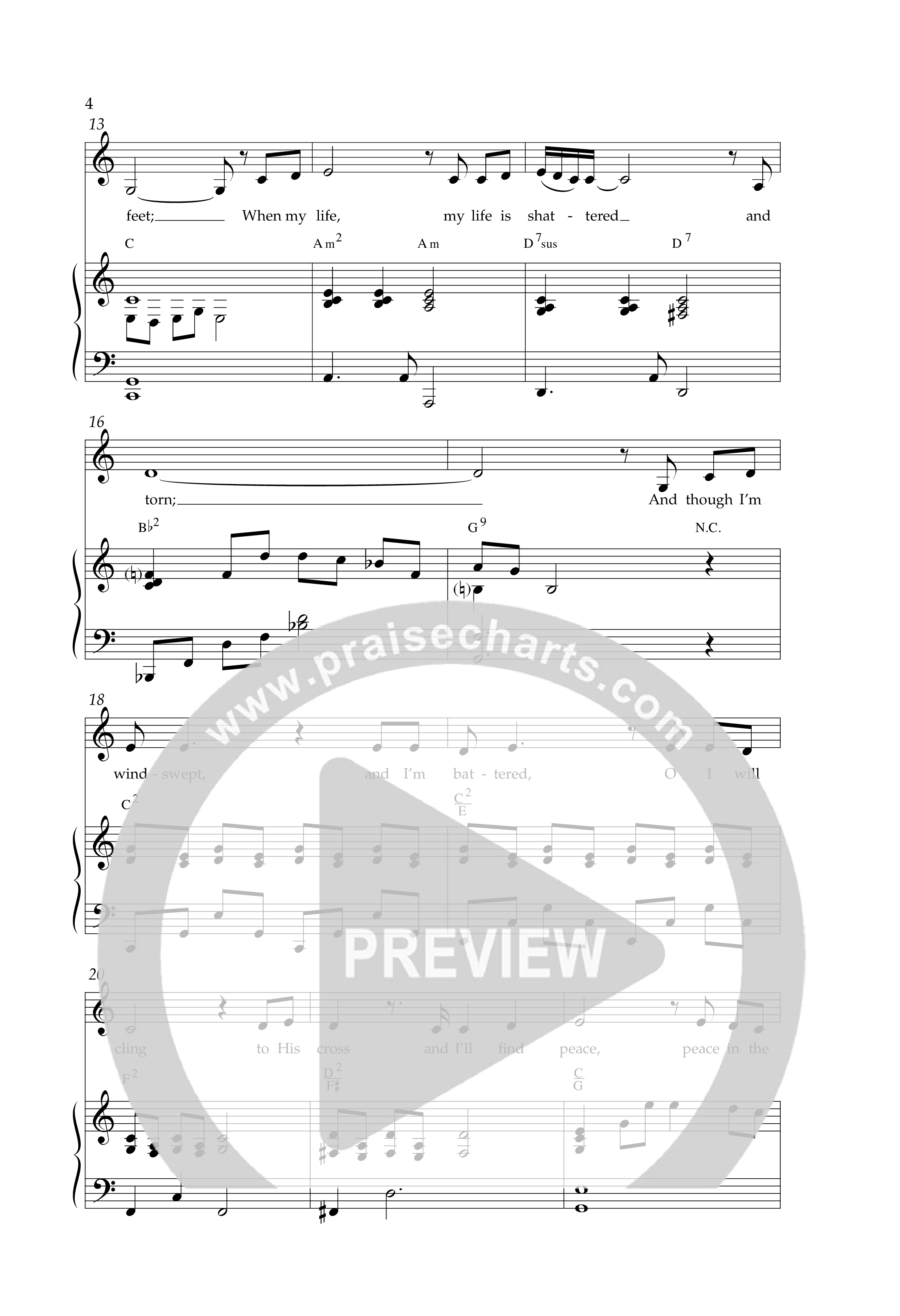 Peace In The Midst Of The Storm (Choral Anthem SATB) Anthem (SATB/Piano) (Lifeway Choral / Arr. David T. Clydesdale)