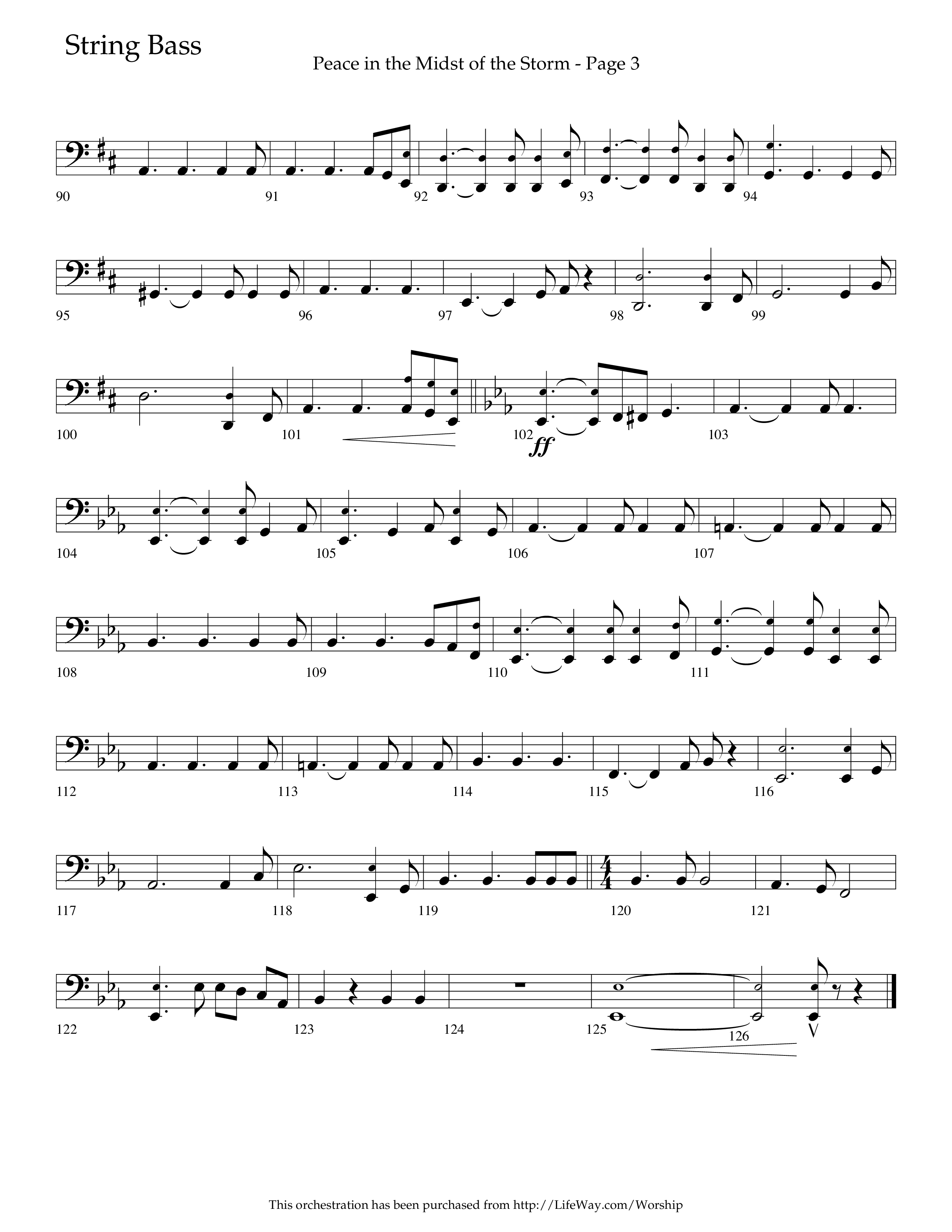 Peace In The Midst Of The Storm (Choral Anthem SATB) String Bass (Lifeway Choral / Arr. David T. Clydesdale)
