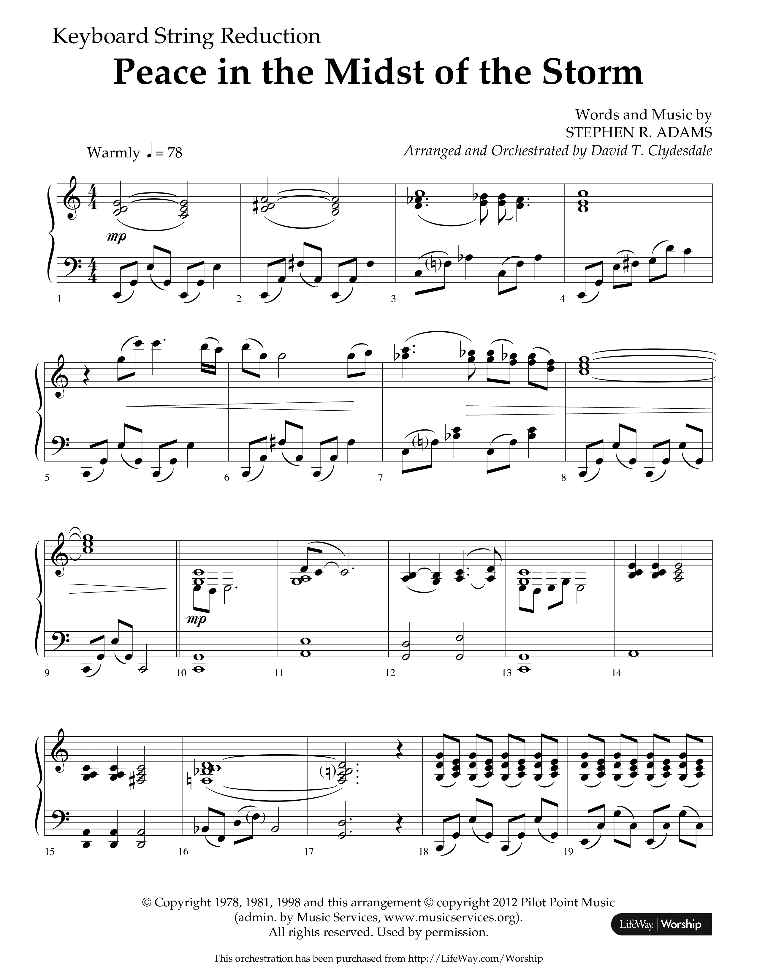 Peace In The Midst Of The Storm (Choral Anthem SATB) String Reduction (Lifeway Choral / Arr. David T. Clydesdale)