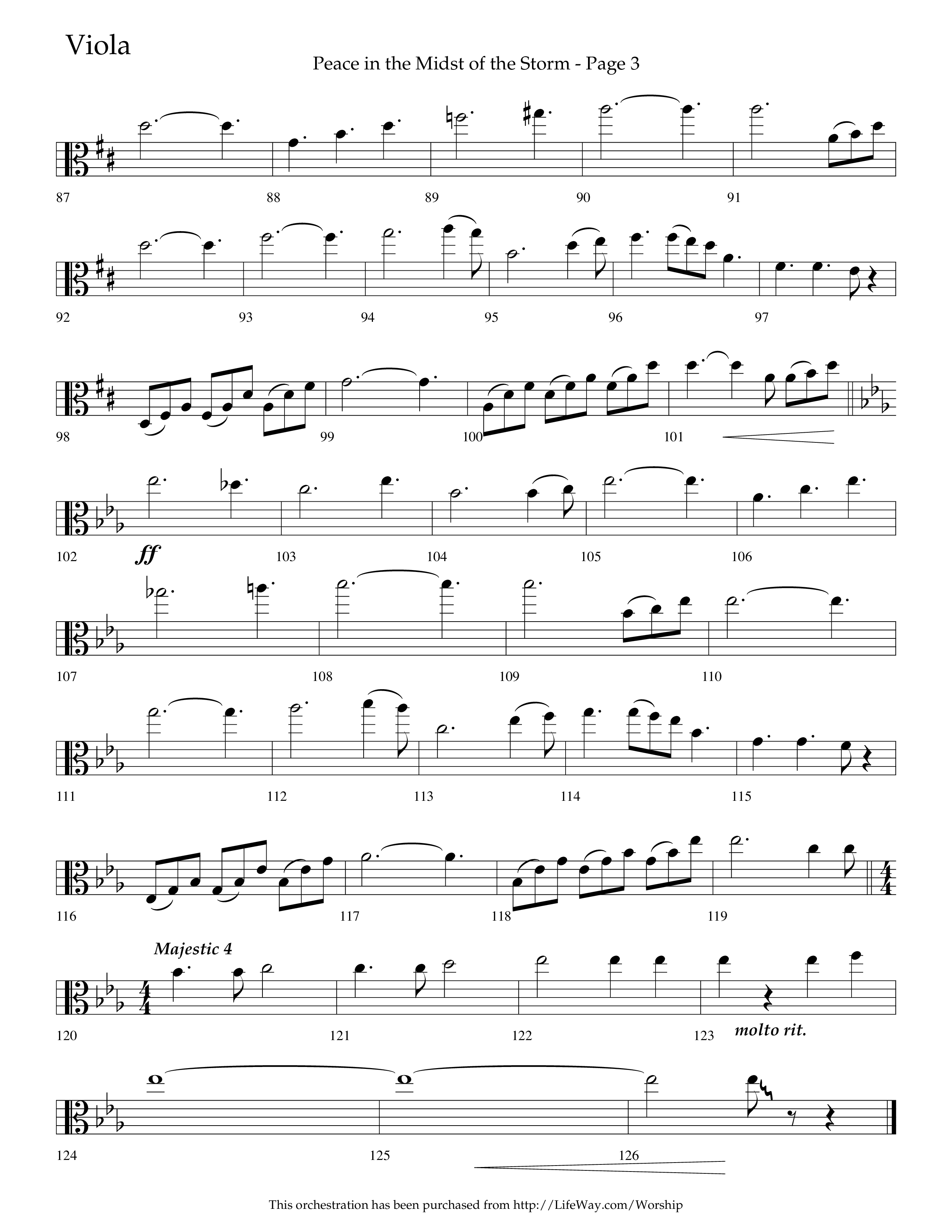 Peace In The Midst Of The Storm (Choral Anthem SATB) Viola (Lifeway Choral / Arr. David T. Clydesdale)