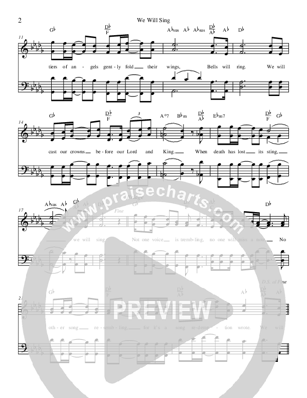 We Will Sing Lead Sheet (Brian Free & Assurance)