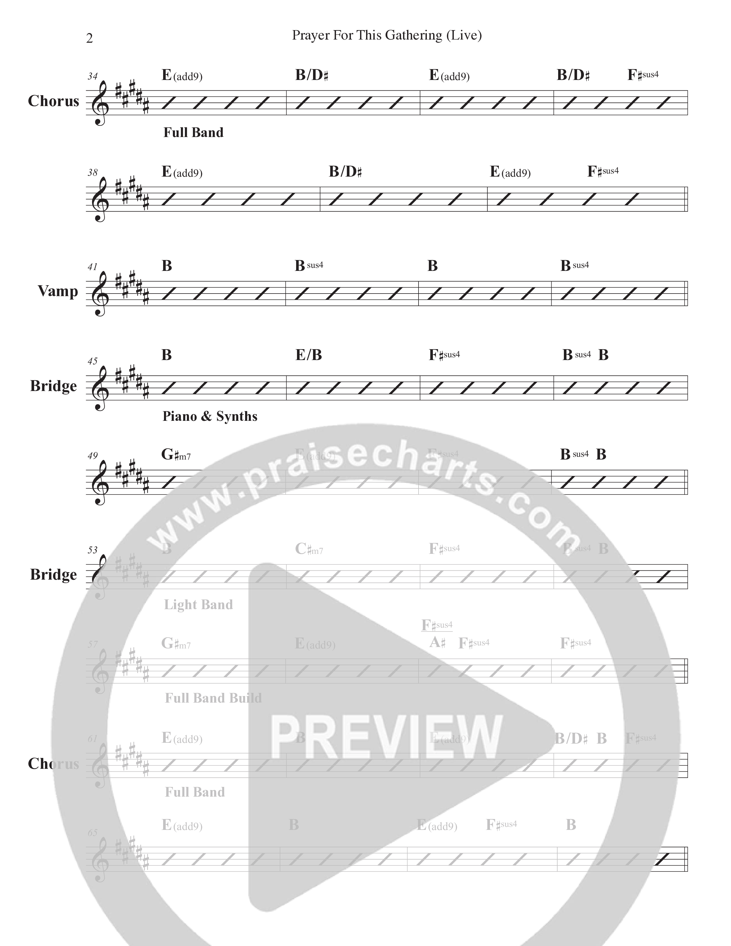 Prayer For This Gathering (Studio) Rhythm Chart (Canyon Hills Worship)