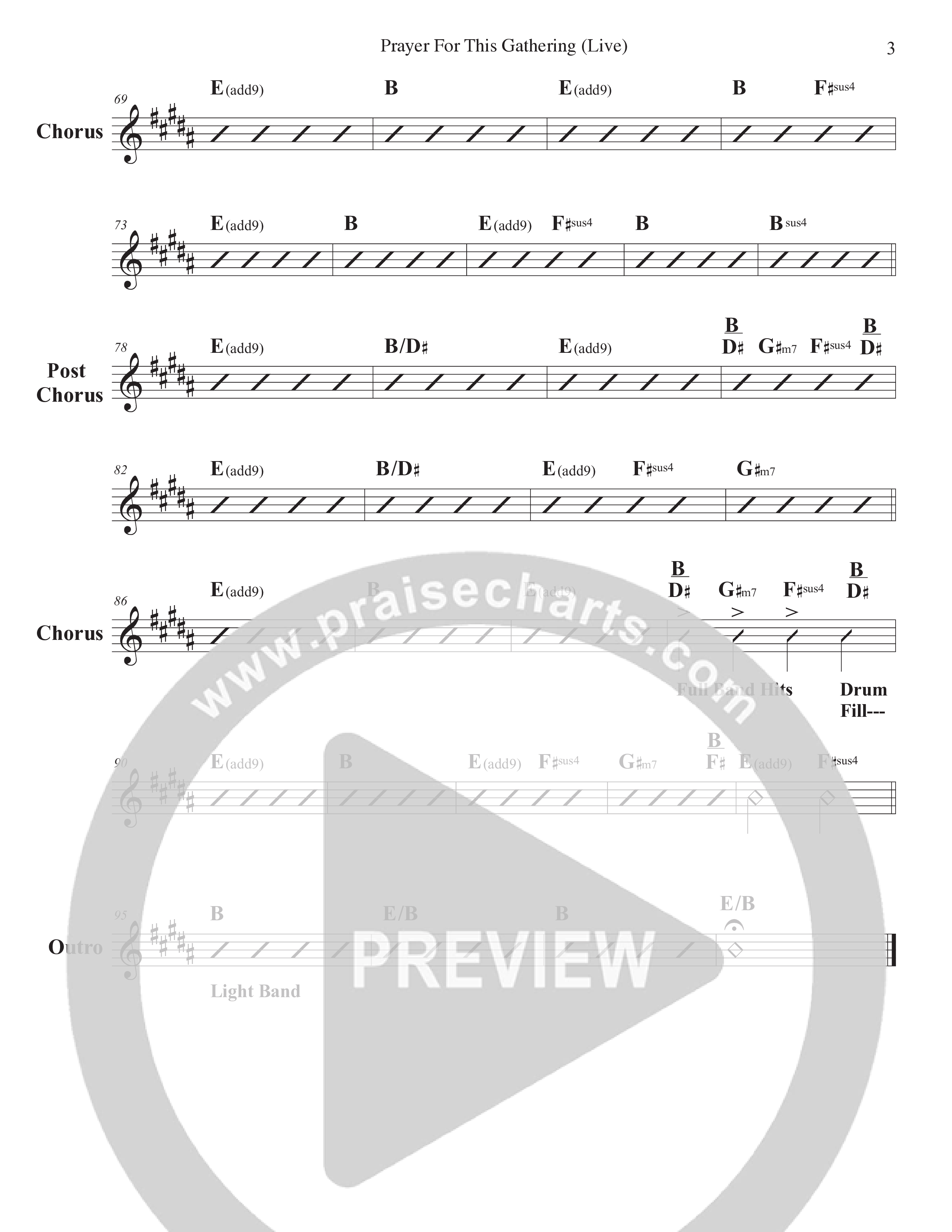 Prayer For This Gathering (Studio) Rhythm Chart (Canyon Hills Worship)