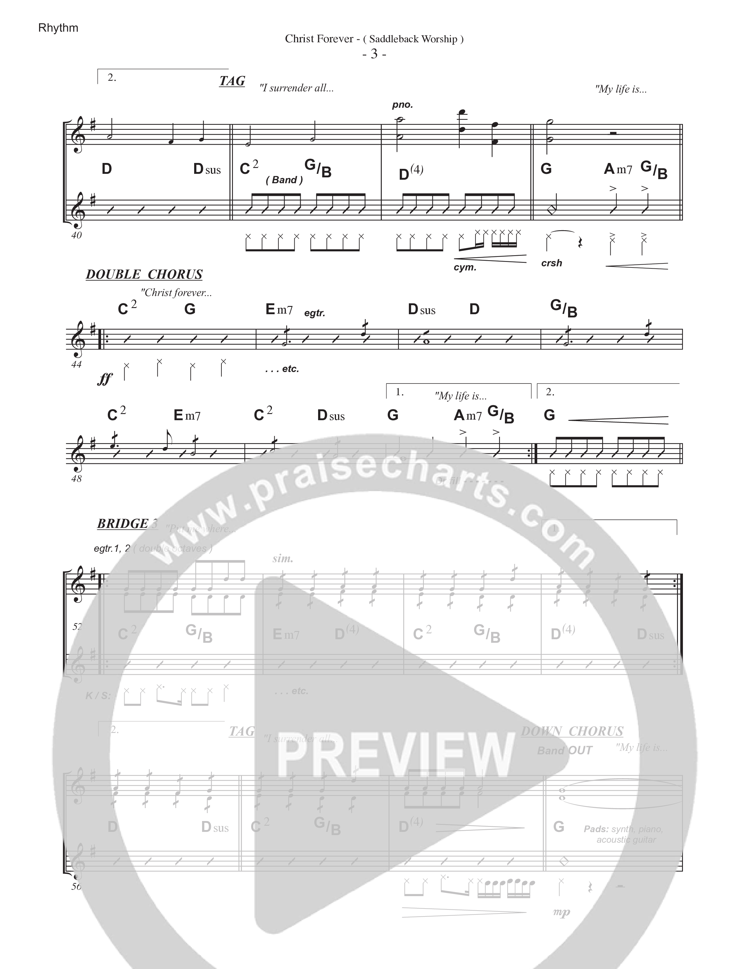 Christ Forever (Live) Rhythm Chart (Saddleback Worship)