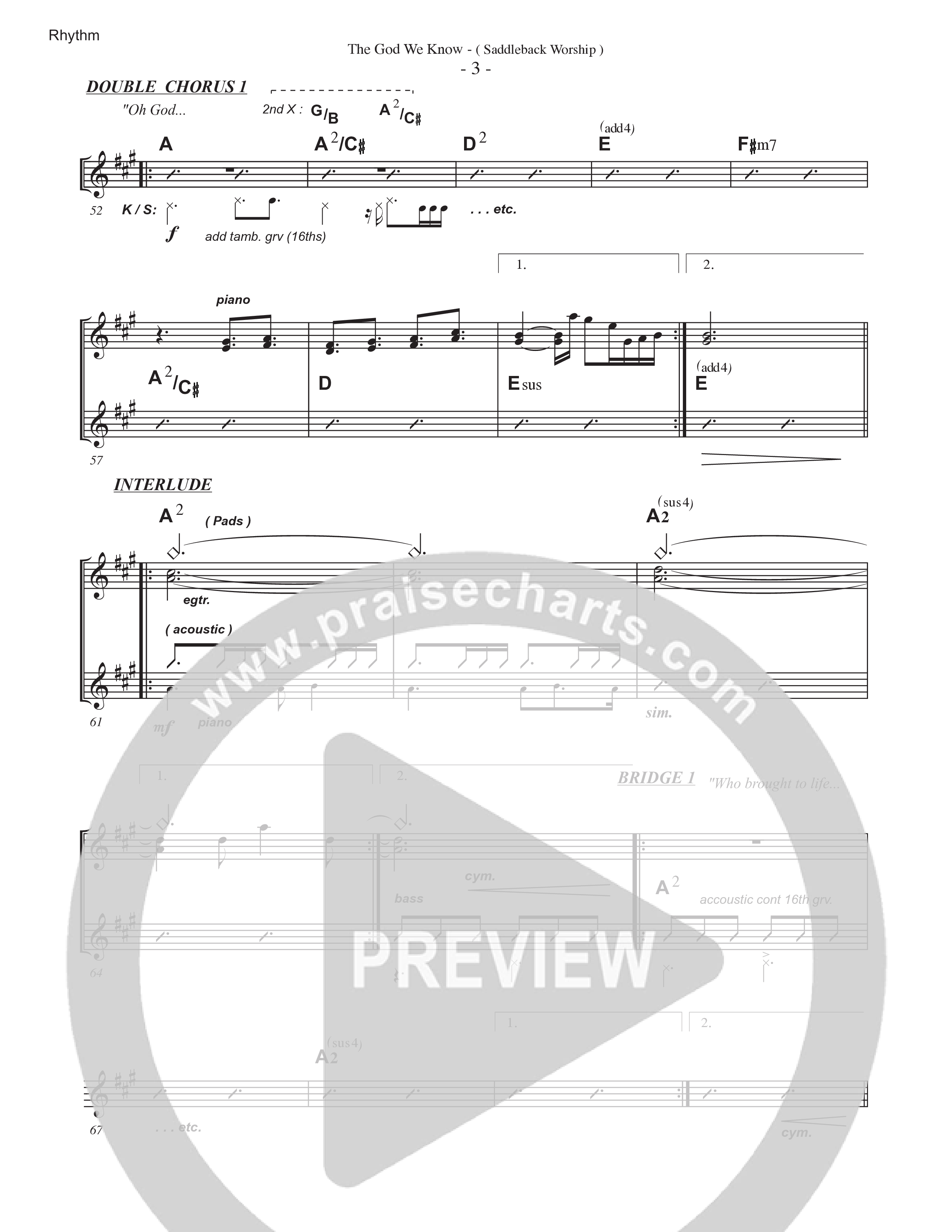 The God We Know (Live) Rhythm Chart (Saddleback Worship)
