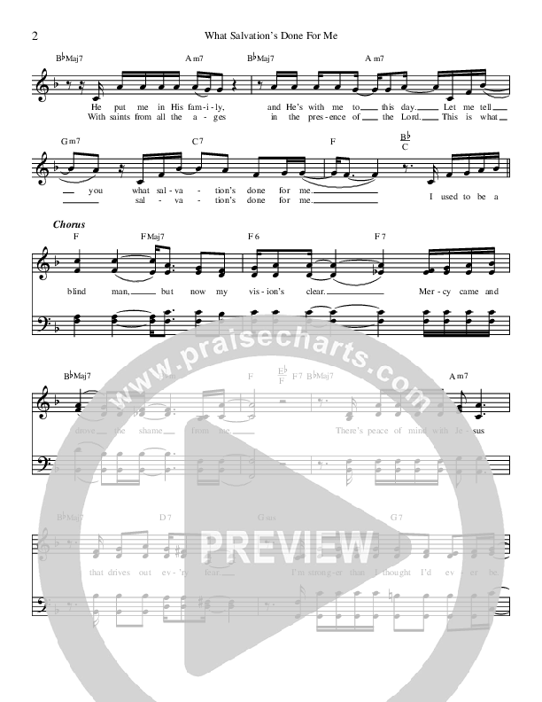 What Salvation's Done For Me Lead Sheet (The Booth Brothers)