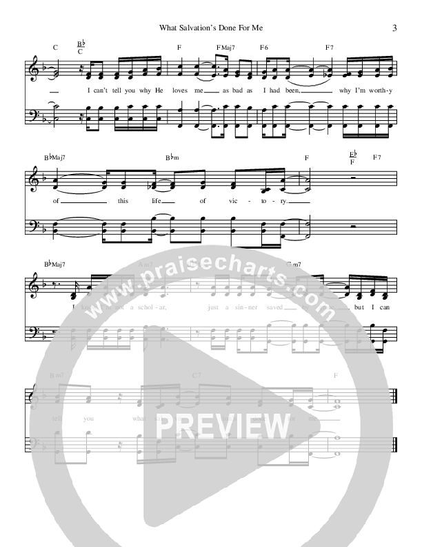 What Salvation's Done For Me Lead Sheet (The Booth Brothers)