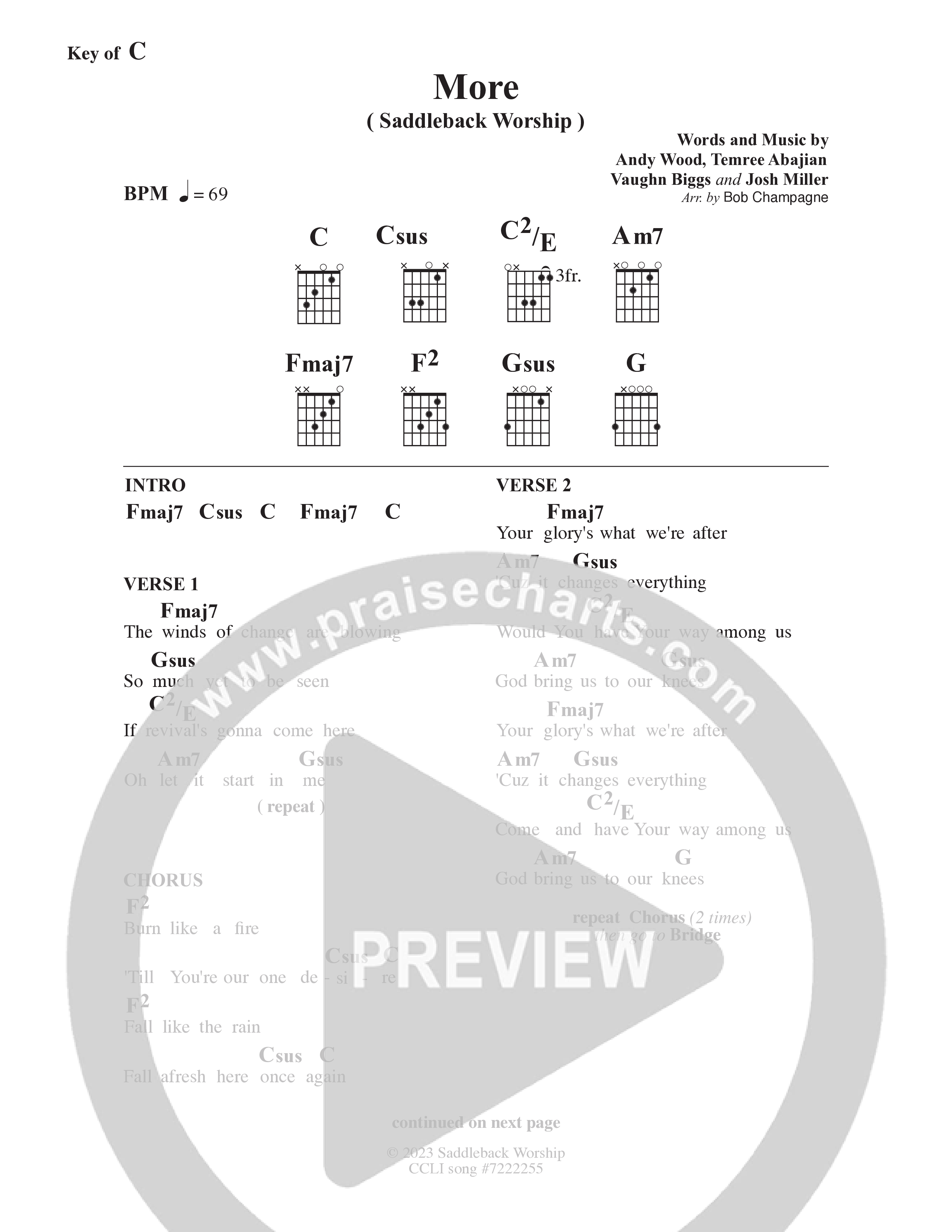 More (Live) Chord Chart (Saddleback Worship)