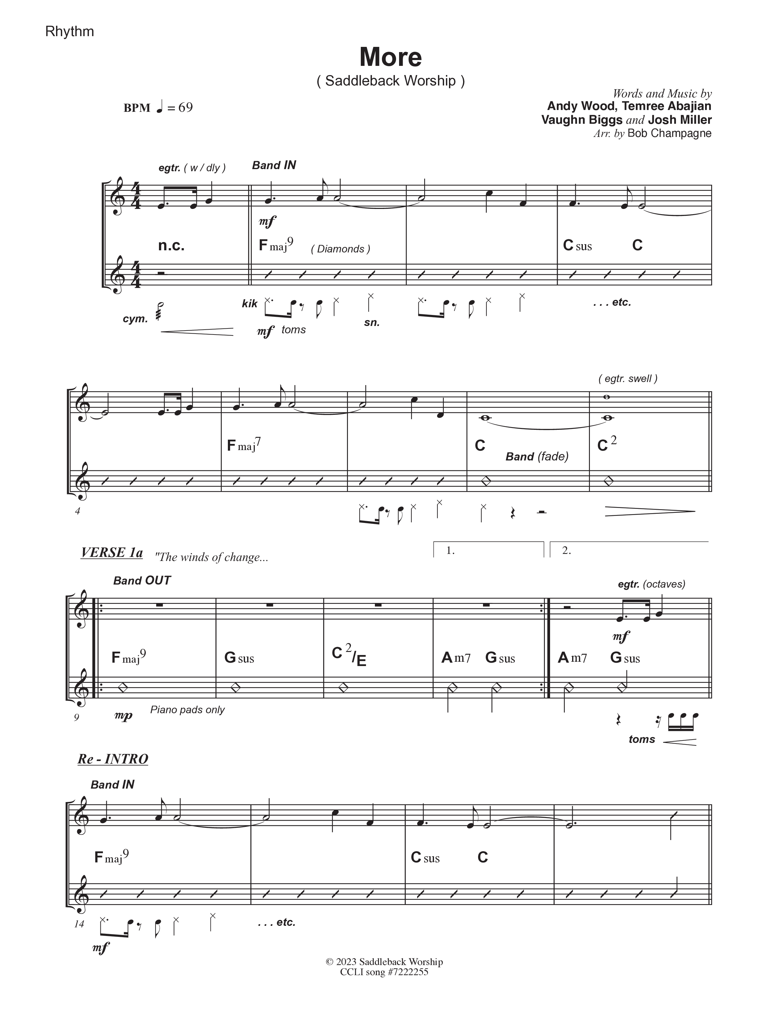 More (Live) Rhythm Chart (Saddleback Worship)