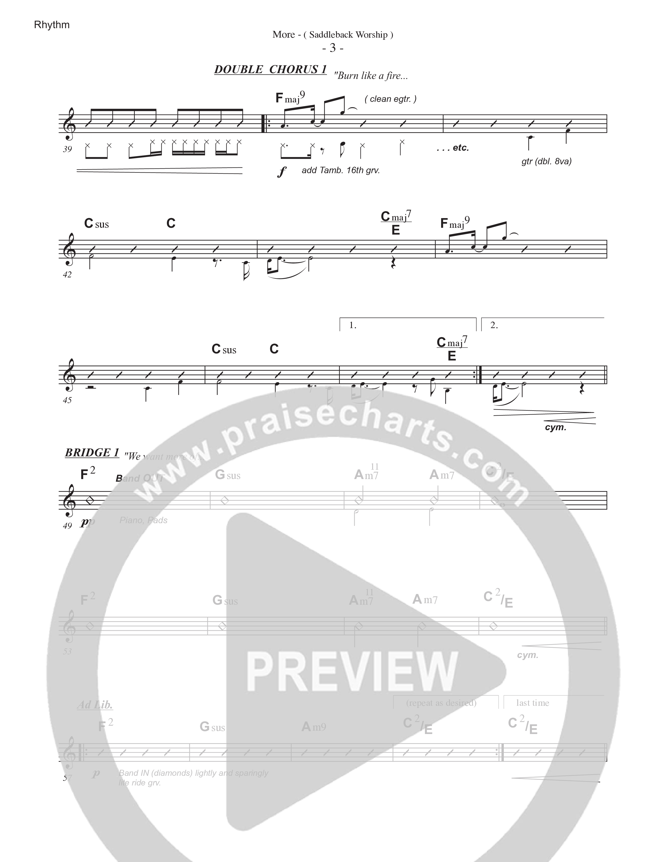 More (Live) Rhythm Chart (Saddleback Worship)