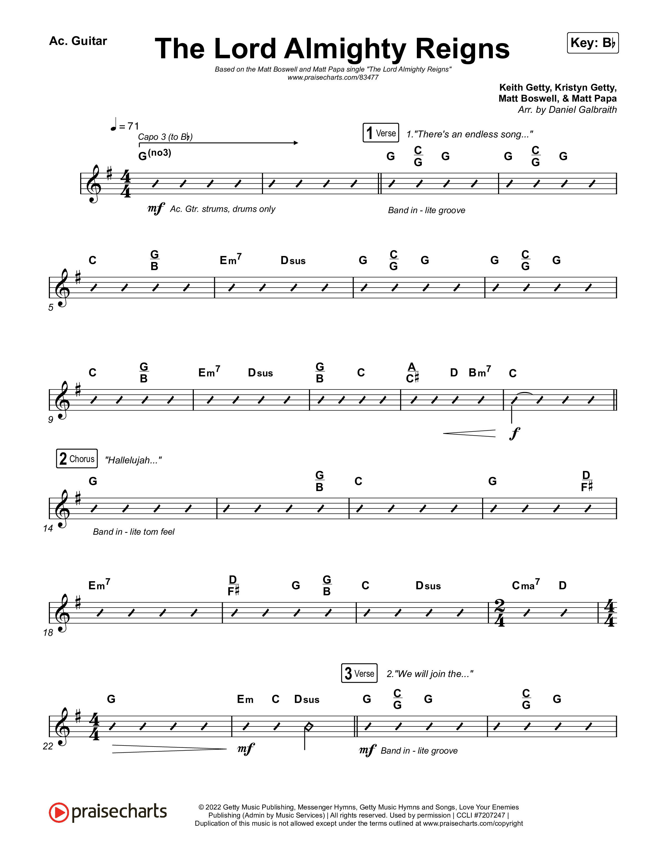 The Lord Almighty Reigns Acoustic Guitar (Matt Papa / Matt Boswell)