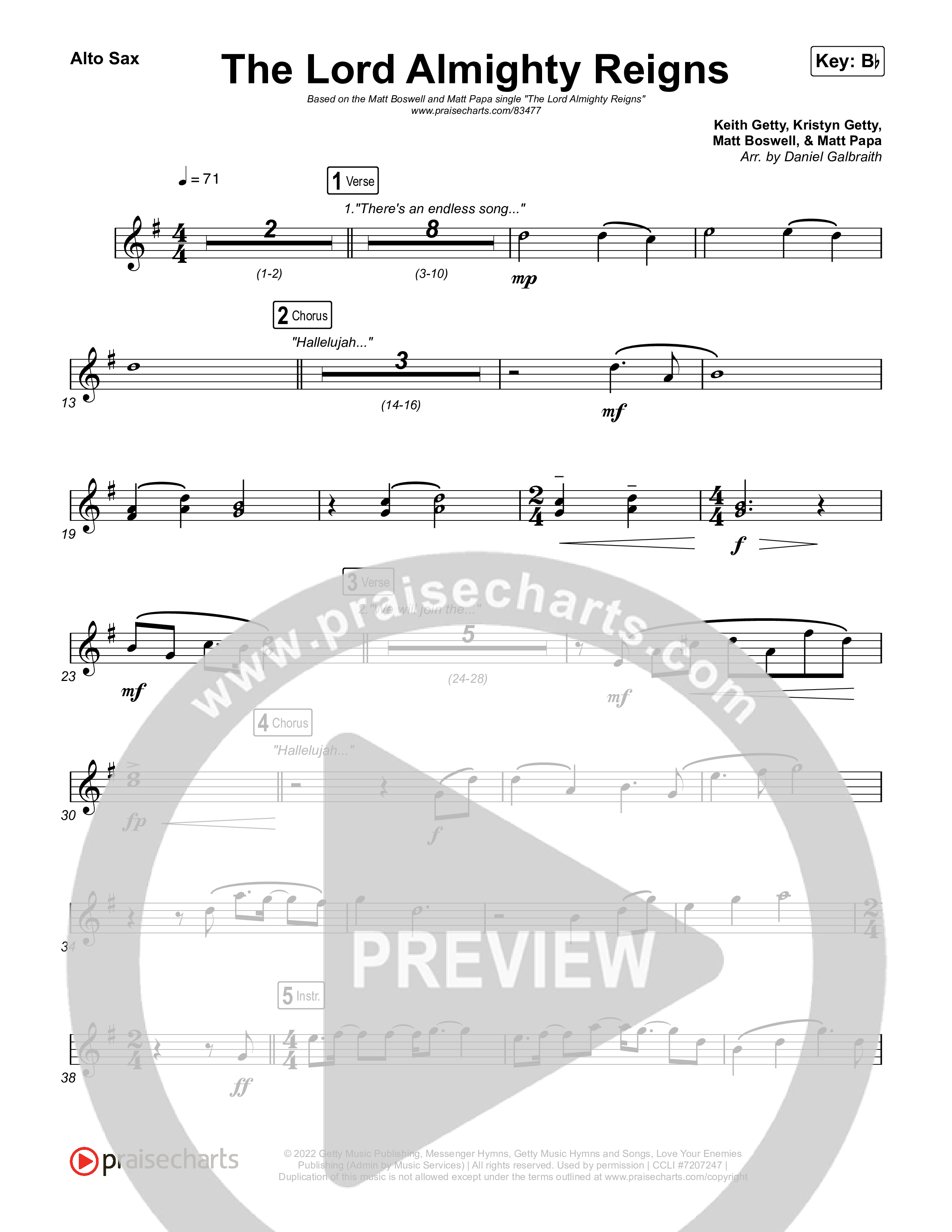 The Lord Almighty Reigns Sax Pack (Matt Papa / Matt Boswell)