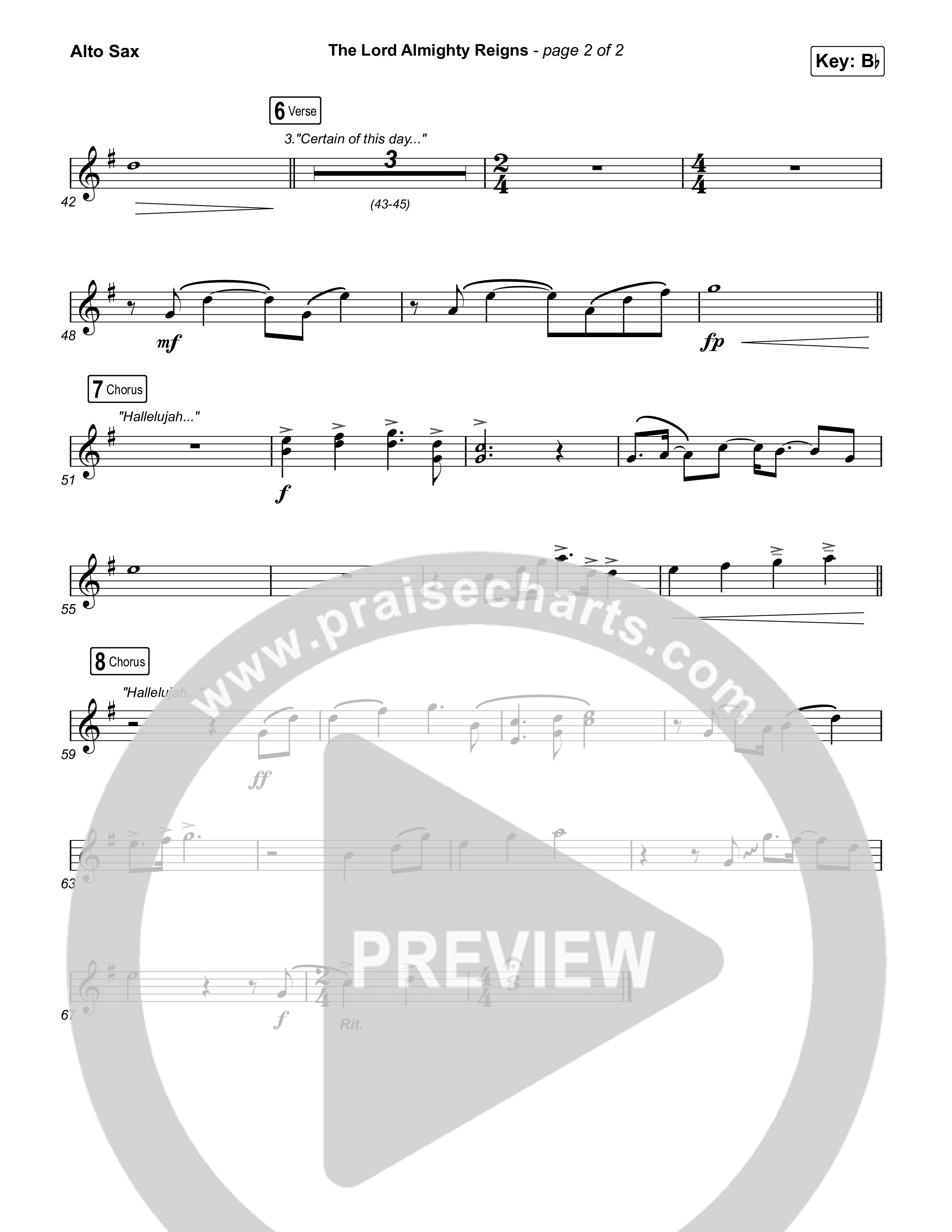 The Lord Almighty Reigns Sax Pack (Matt Papa / Matt Boswell)