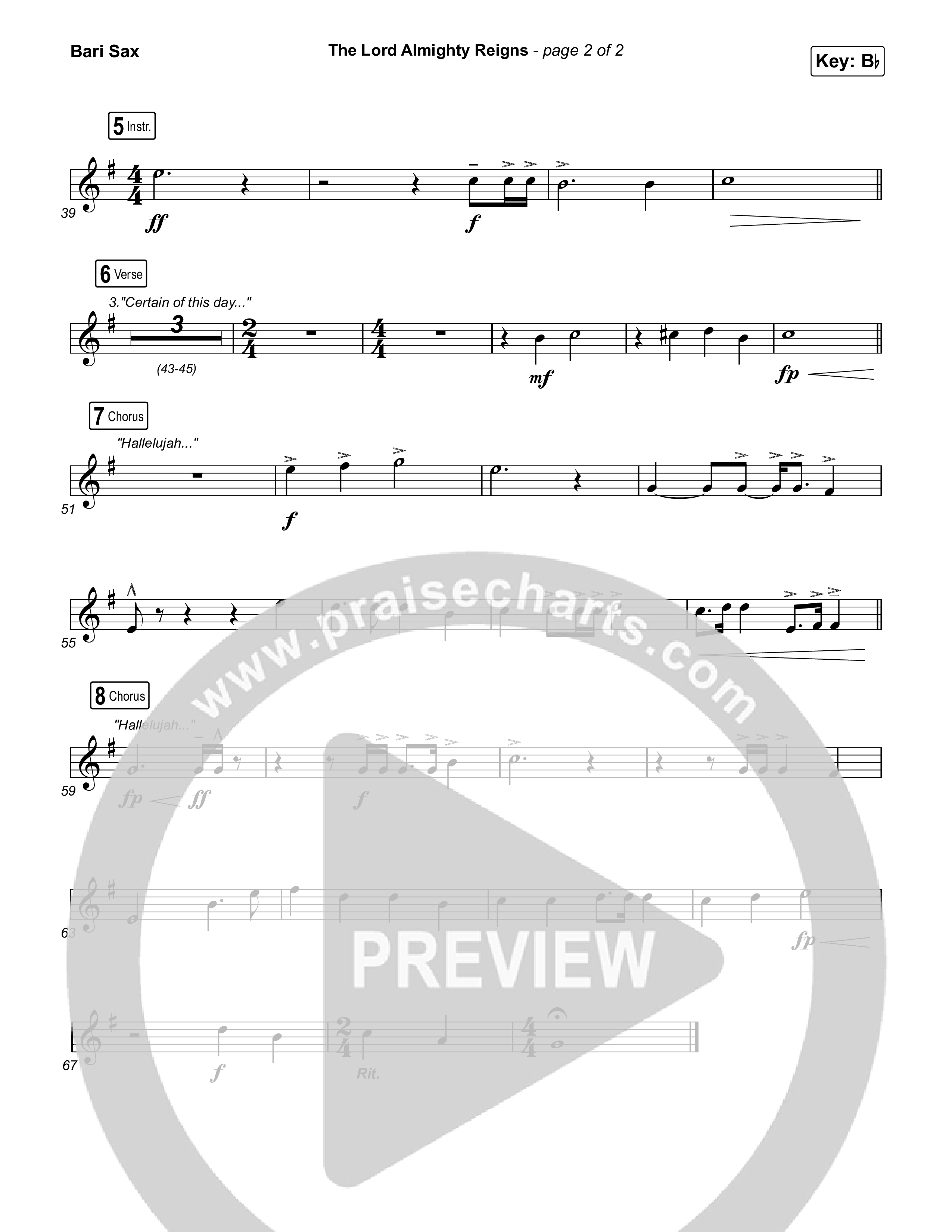 The Lord Almighty Reigns Bari Sax (Matt Papa / Matt Boswell)