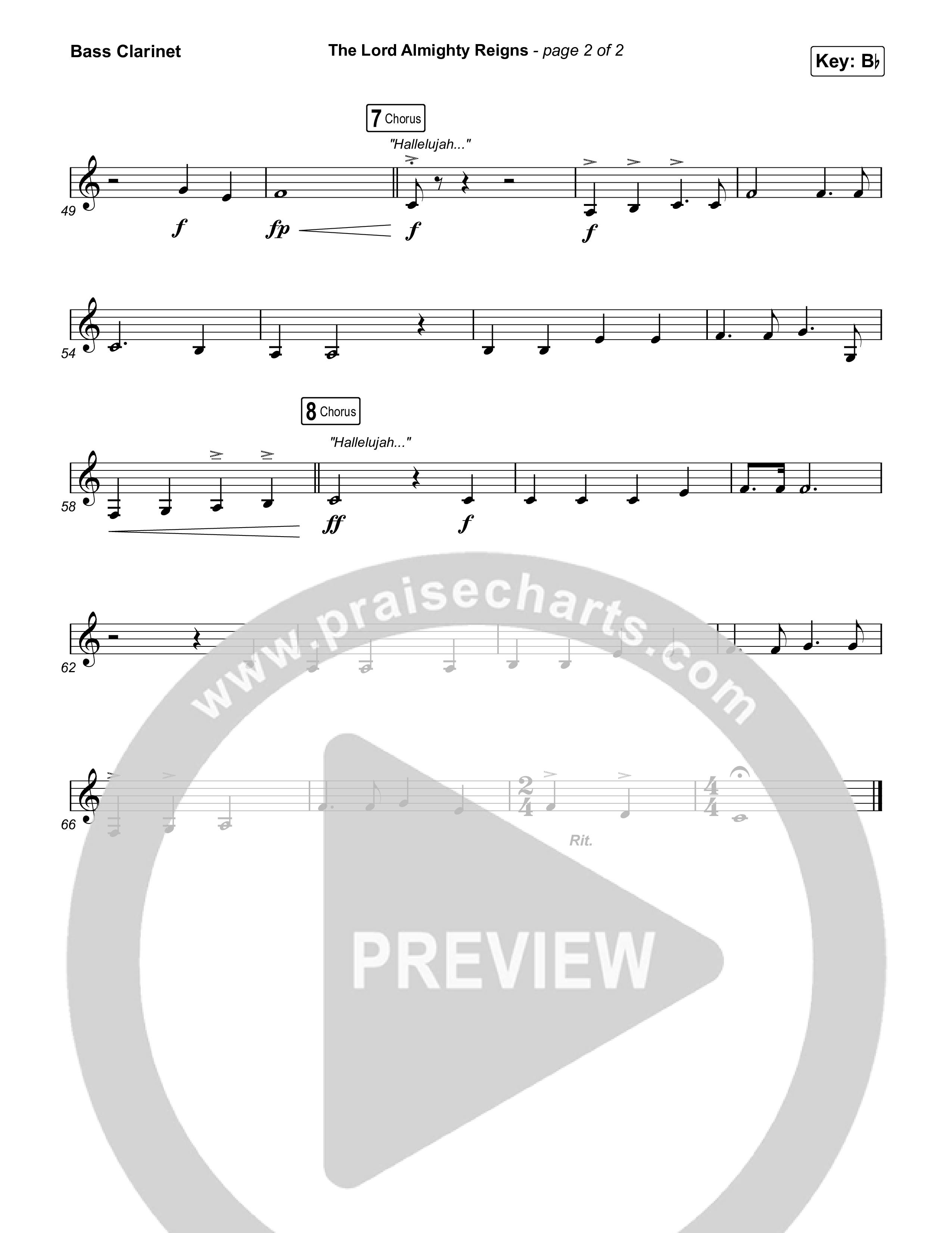 The Lord Almighty Reigns Bass Clarinet (Matt Papa / Matt Boswell)