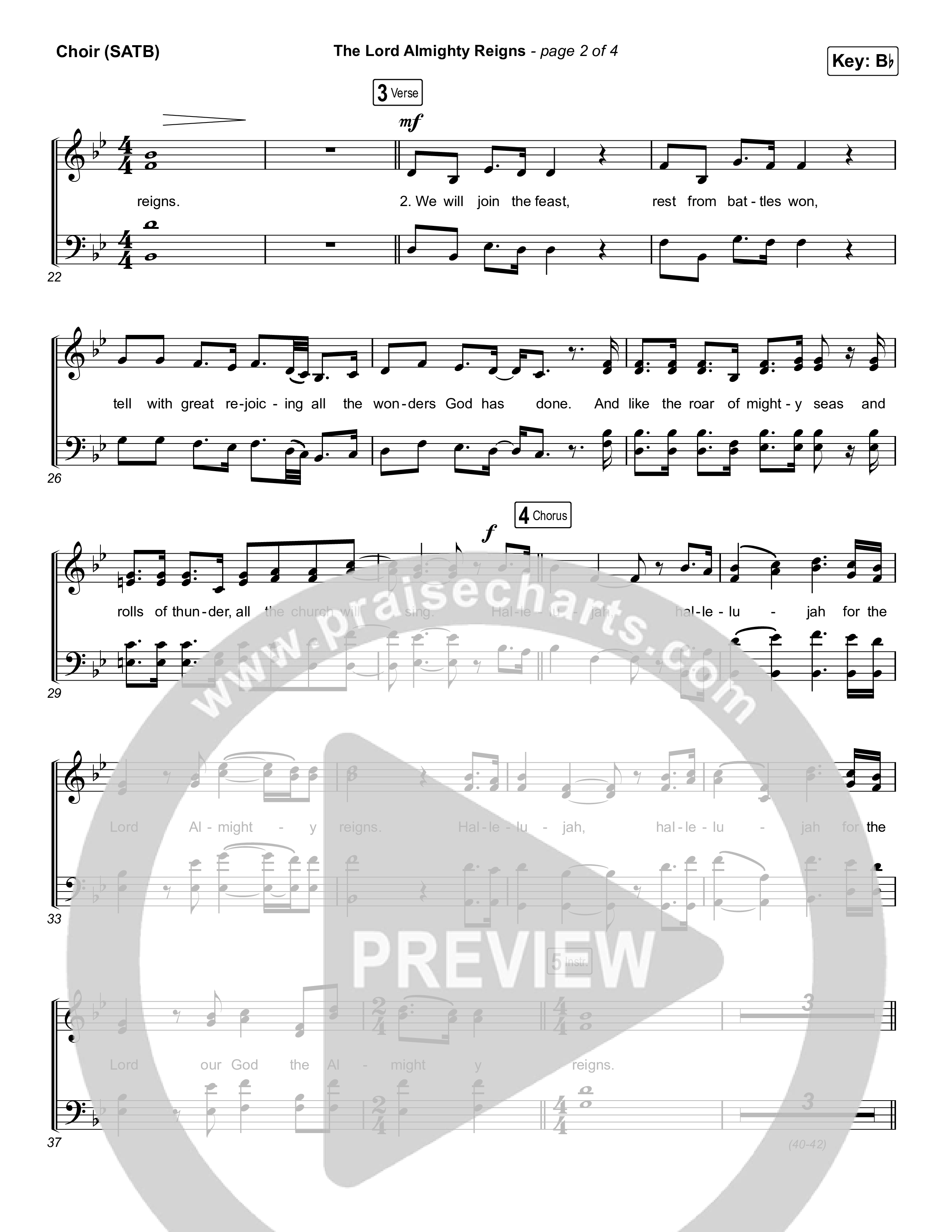 The Lord Almighty Reigns Choir Sheet (SATB) (Matt Papa / Matt Boswell)
