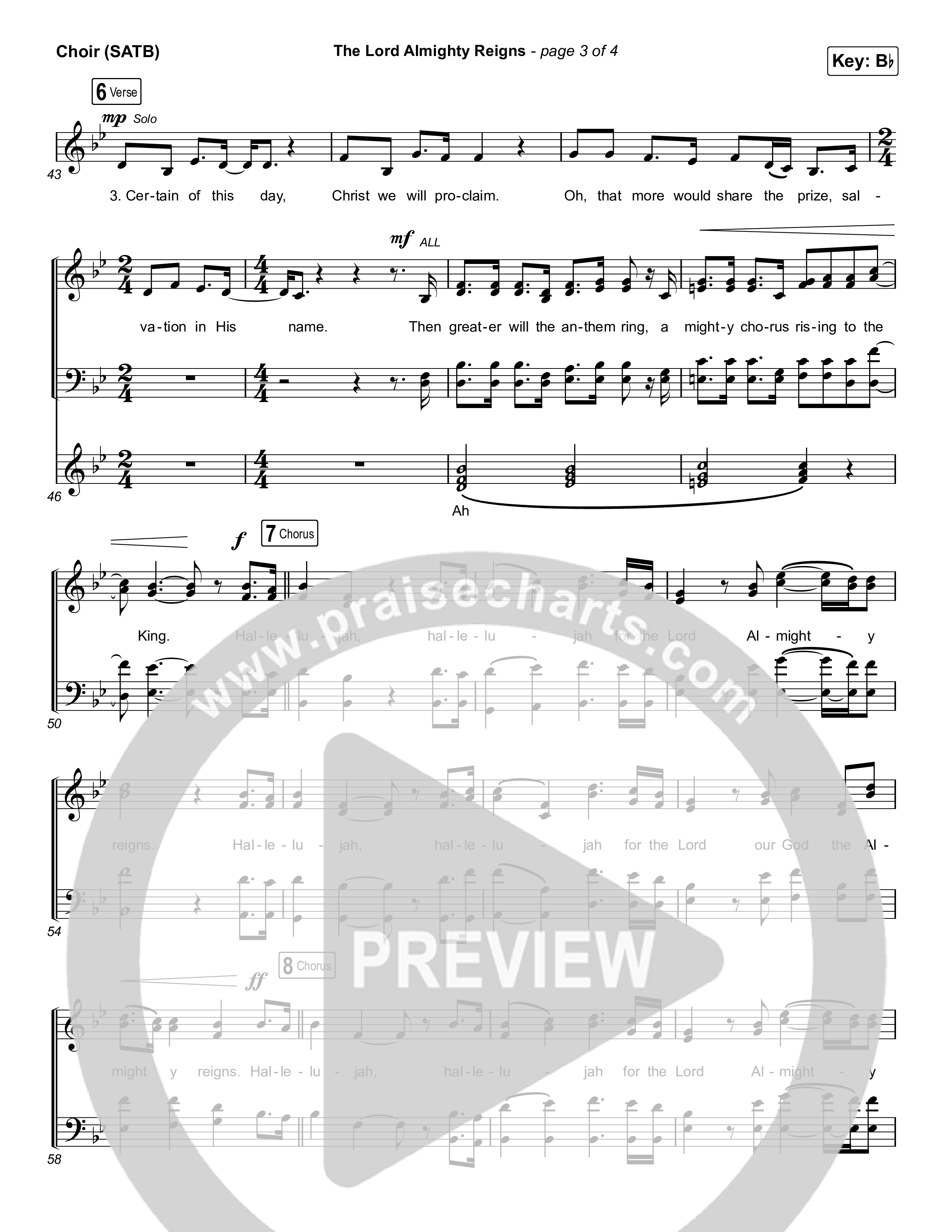 The Lord Almighty Reigns Choir Sheet (SATB) (Matt Papa / Matt Boswell)