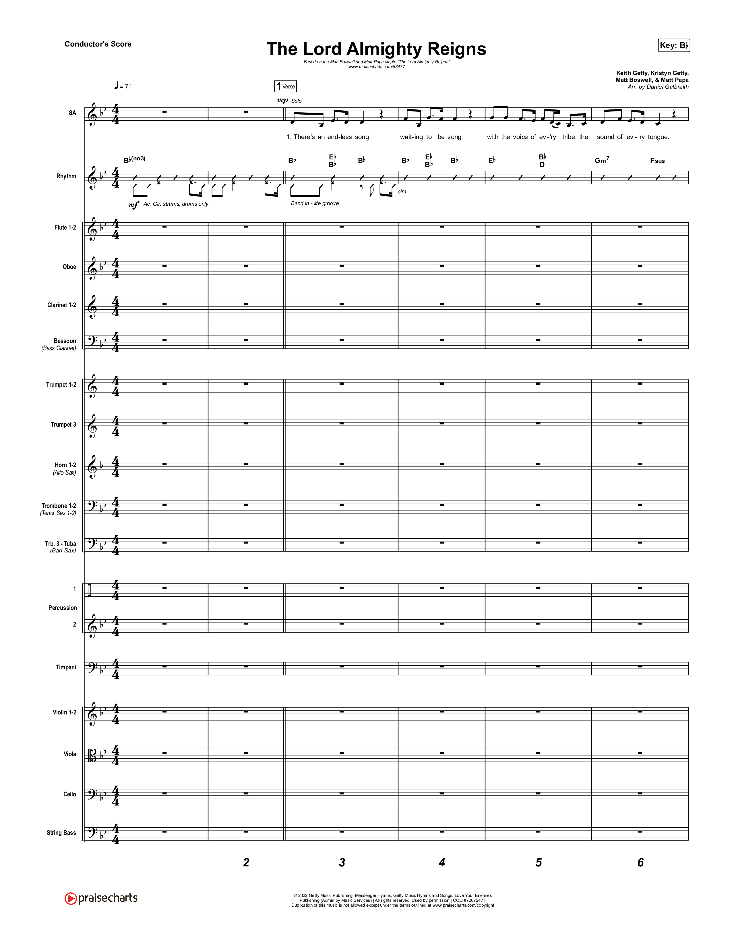 The Lord Almighty Reigns Conductor's Score (Matt Papa / Matt Boswell)