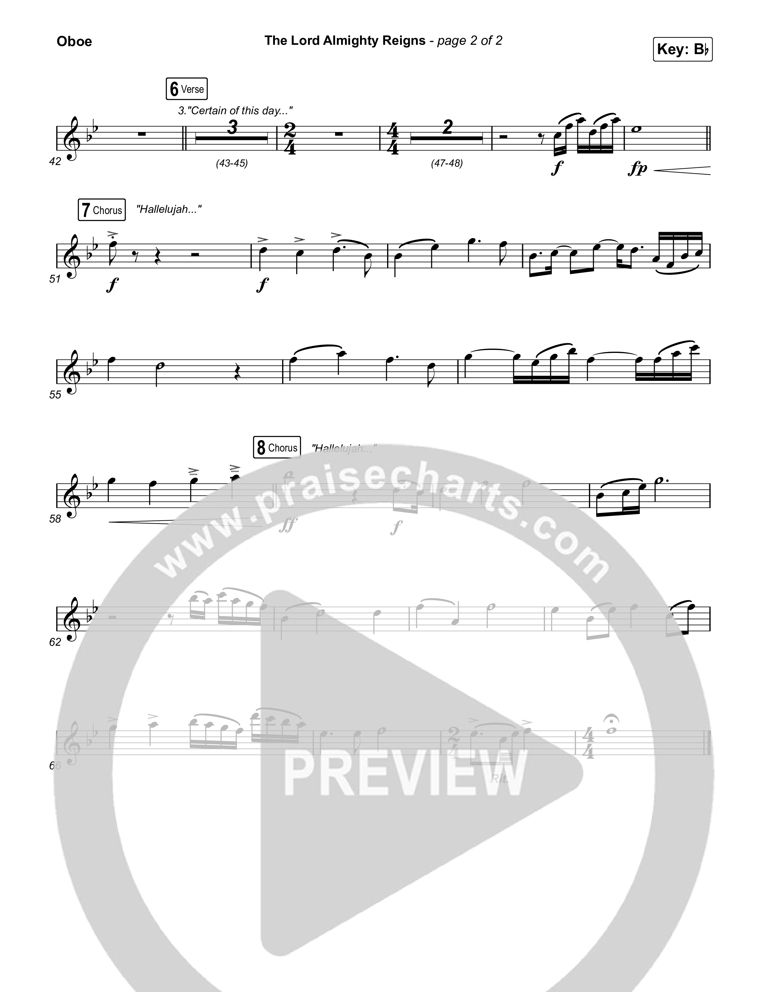 The Lord Almighty Reigns Oboe (Matt Papa / Matt Boswell)