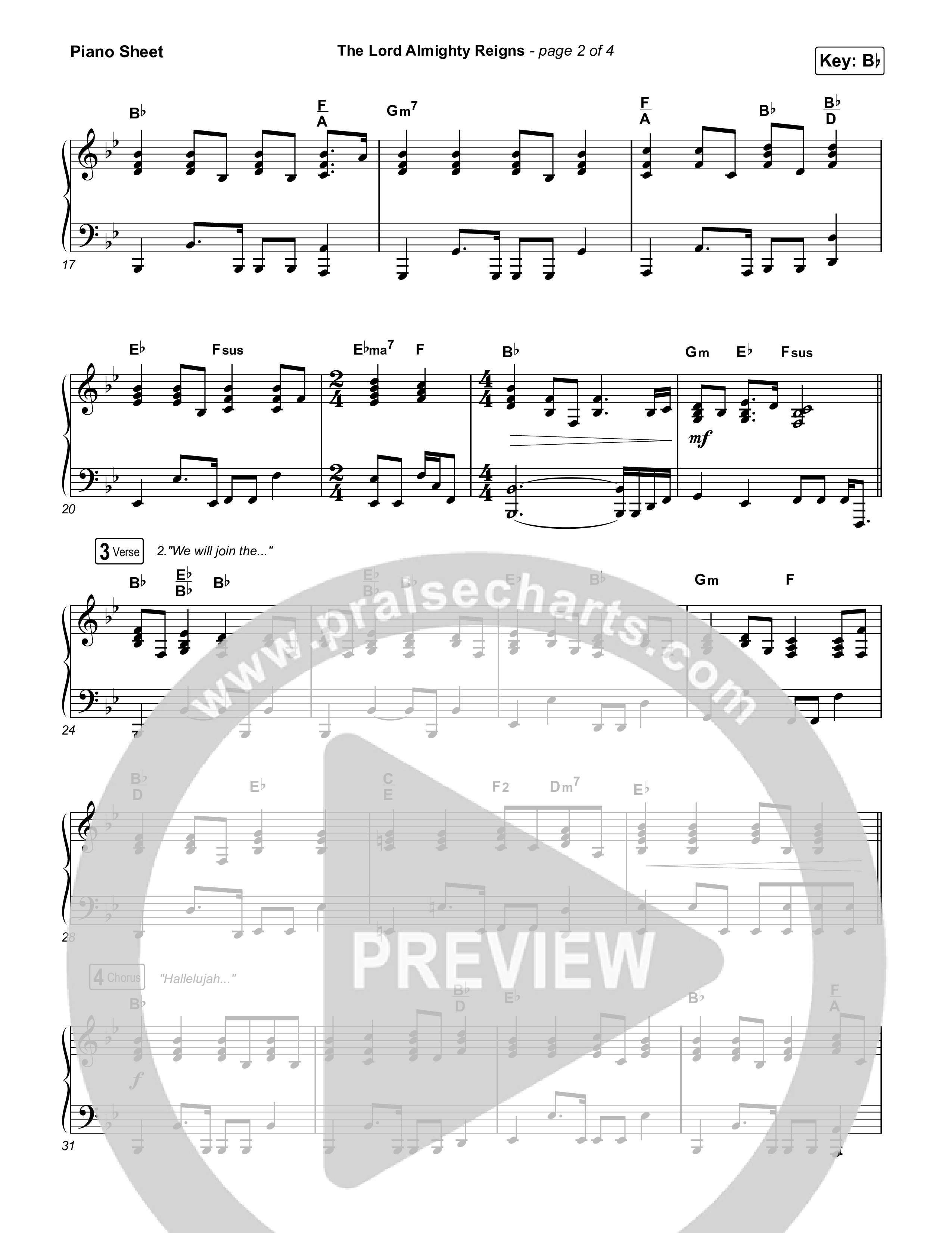 The Lord Almighty Reigns Piano Sheet (Matt Papa / Matt Boswell)