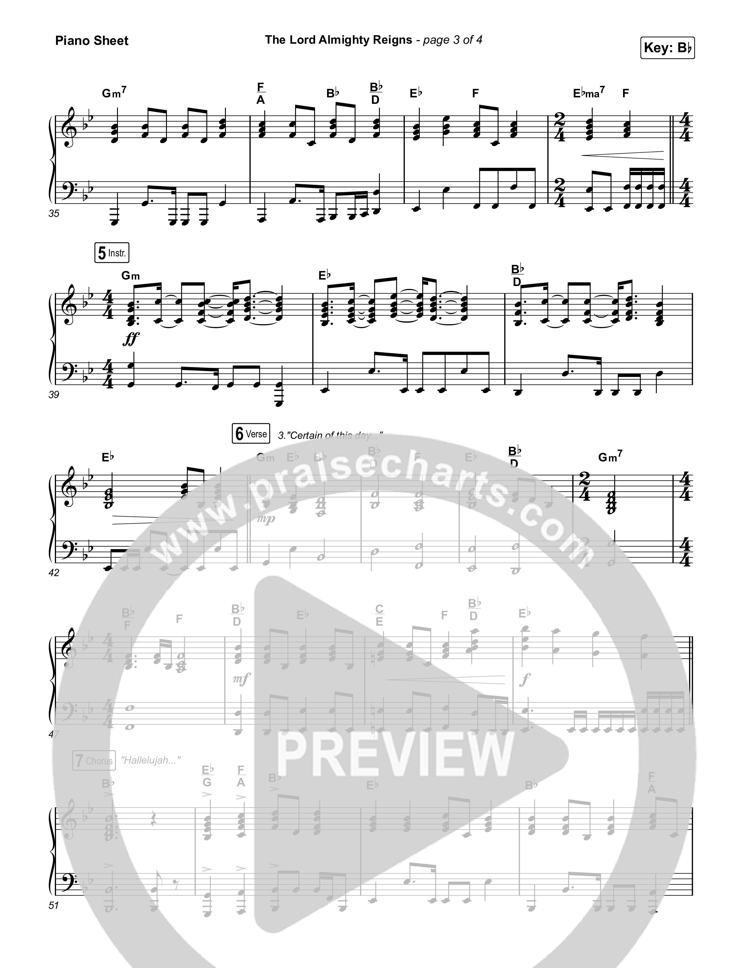 The Lord Almighty Reigns Piano Sheet (Matt Papa / Matt Boswell)
