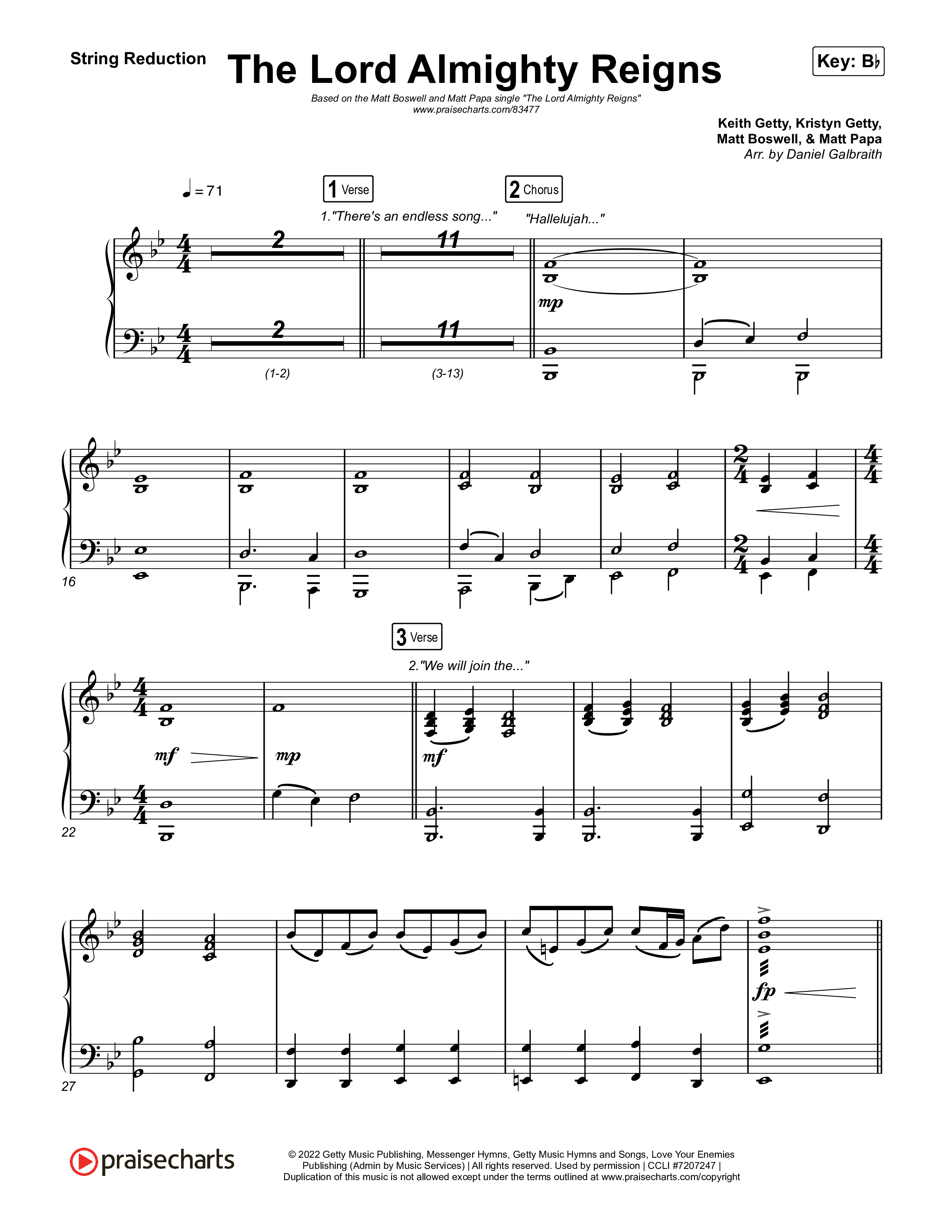 The Lord Almighty Reigns String Reduction (Matt Papa / Matt Boswell)