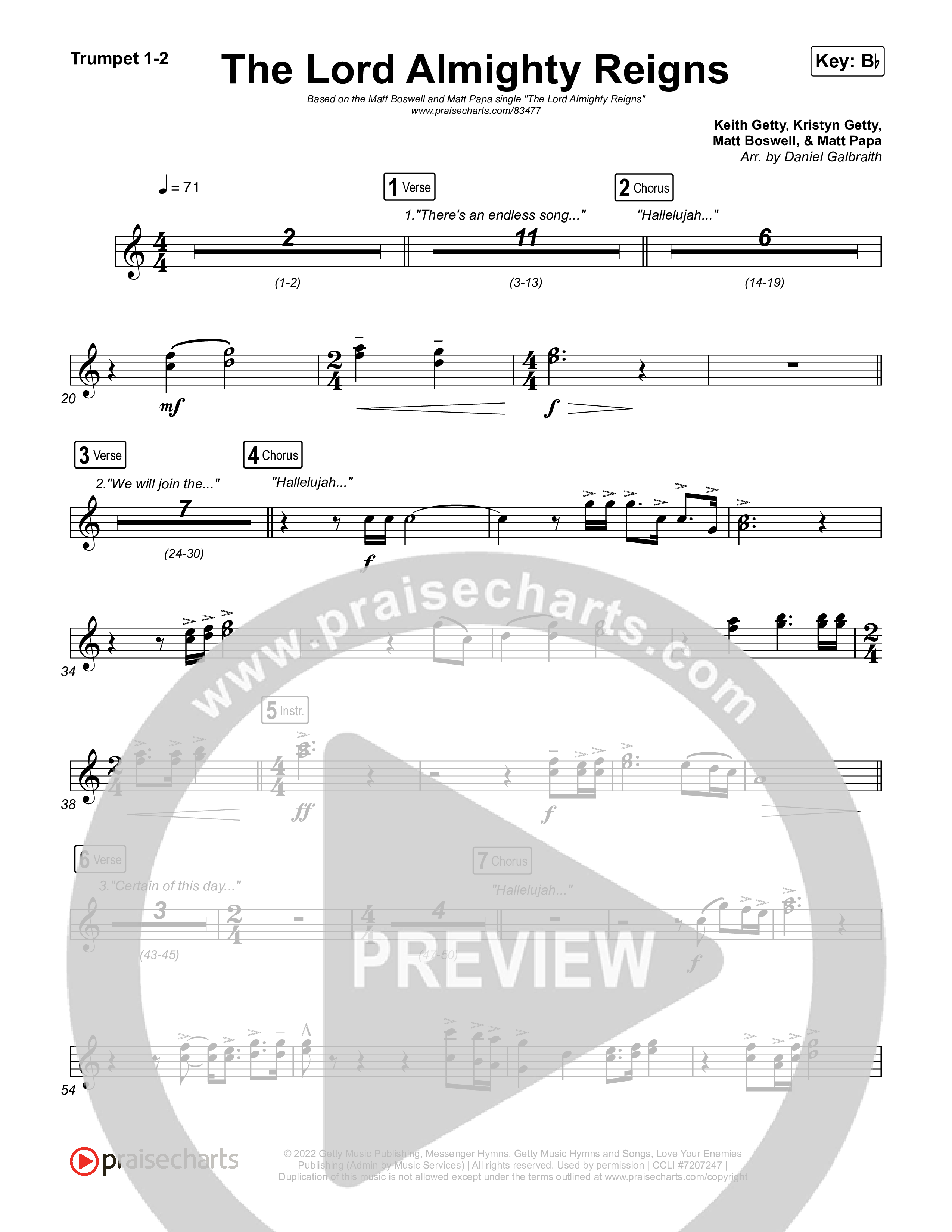 The Lord Almighty Reigns Trumpet 1,2 (Matt Papa / Matt Boswell)