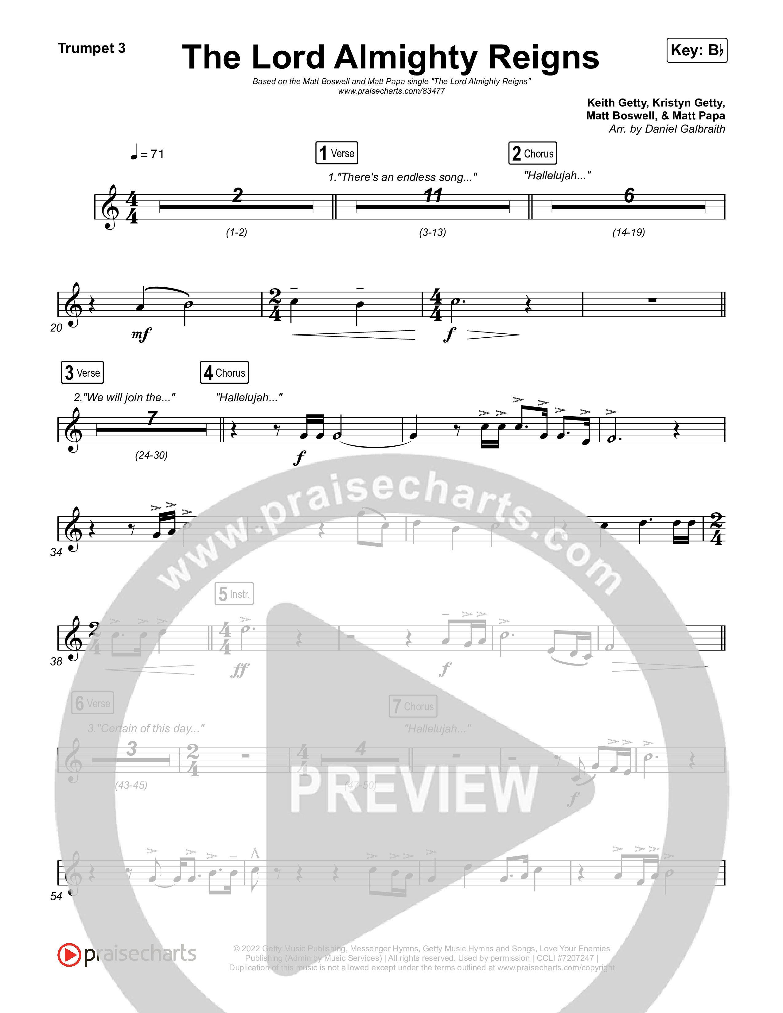 The Lord Almighty Reigns Trumpet 3 (Matt Papa / Matt Boswell)