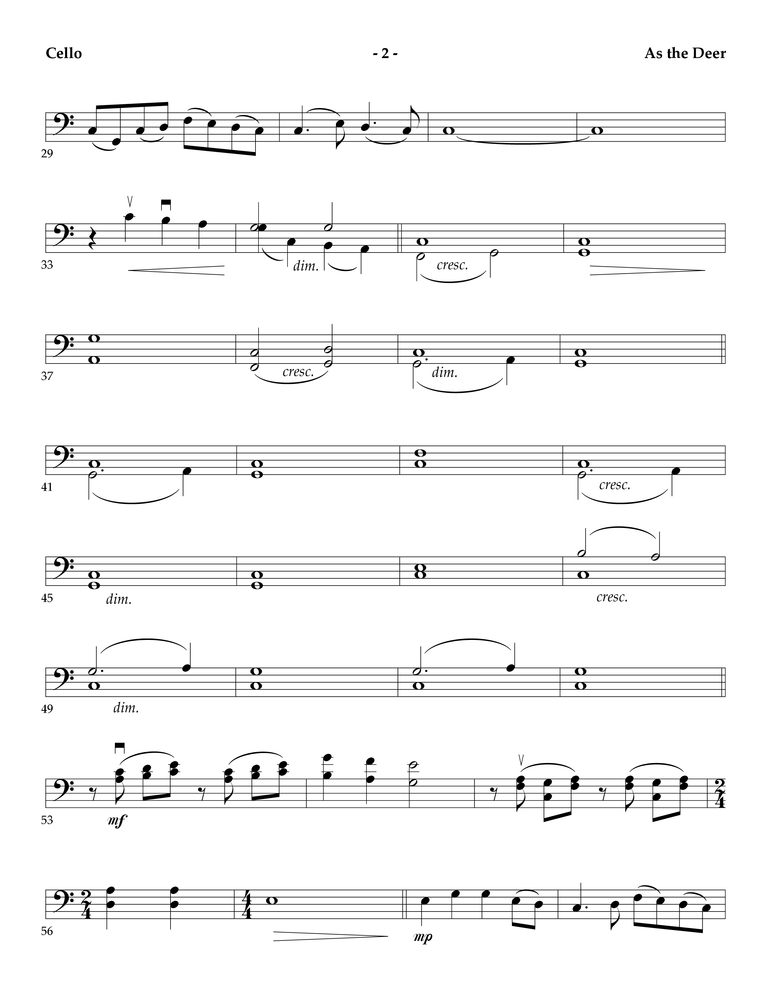 As The Deer (Instrumental) Cello (Lifeway Worship / Arr. Mark Johnson)