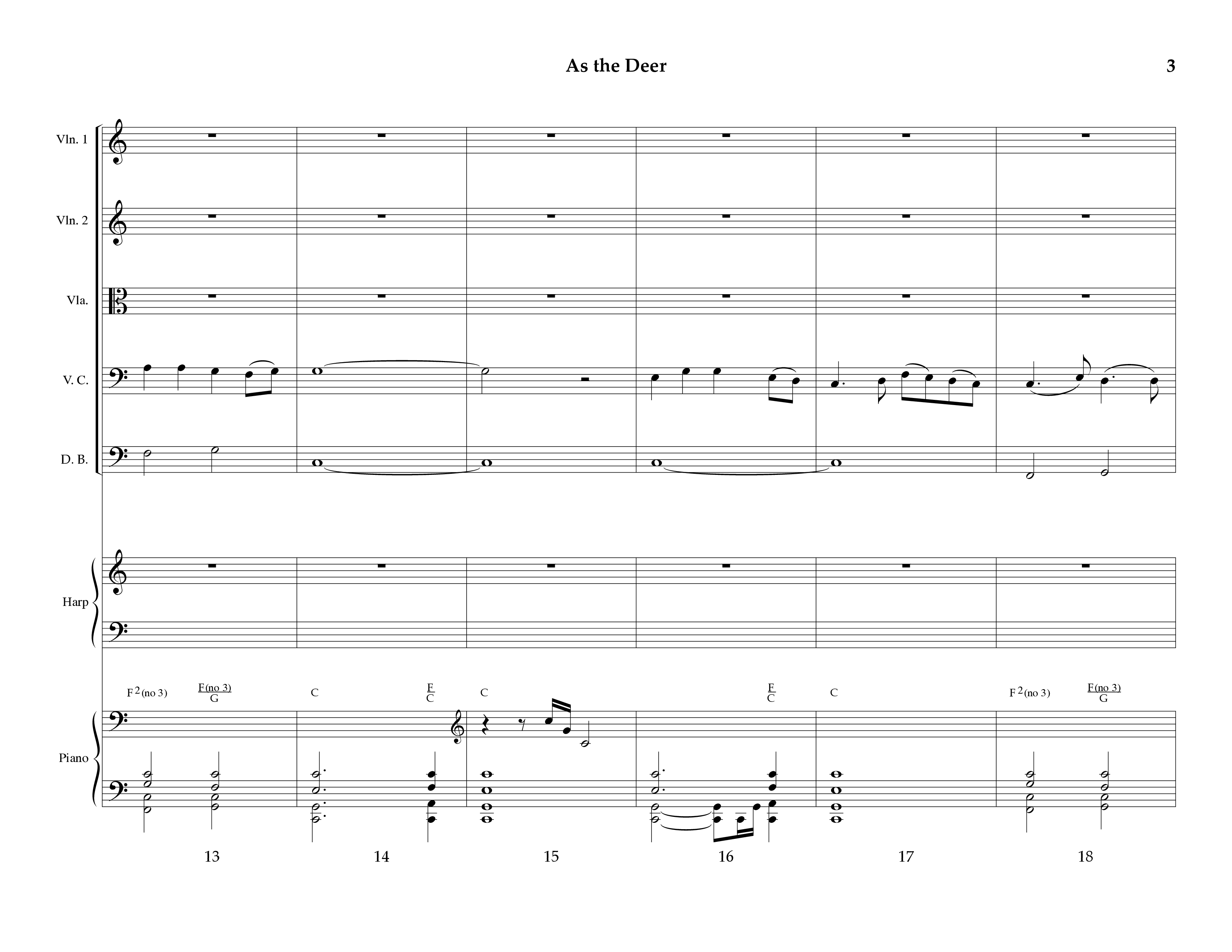 As The Deer (Instrumental) Conductor's Score (Lifeway Worship / Arr. Mark Johnson)