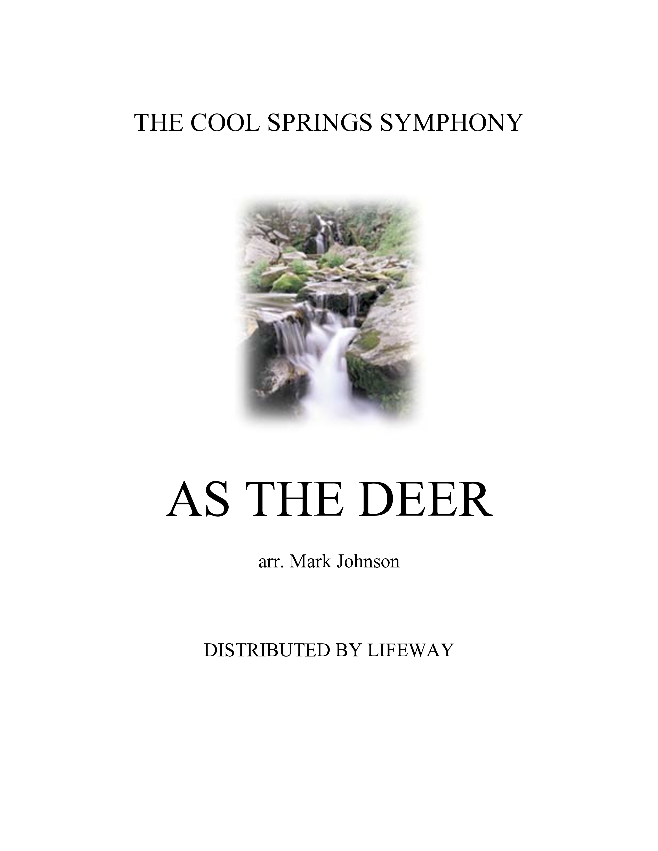 As The Deer (Instrumental) Cover Sheet (Lifeway Worship / Arr. Mark Johnson)
