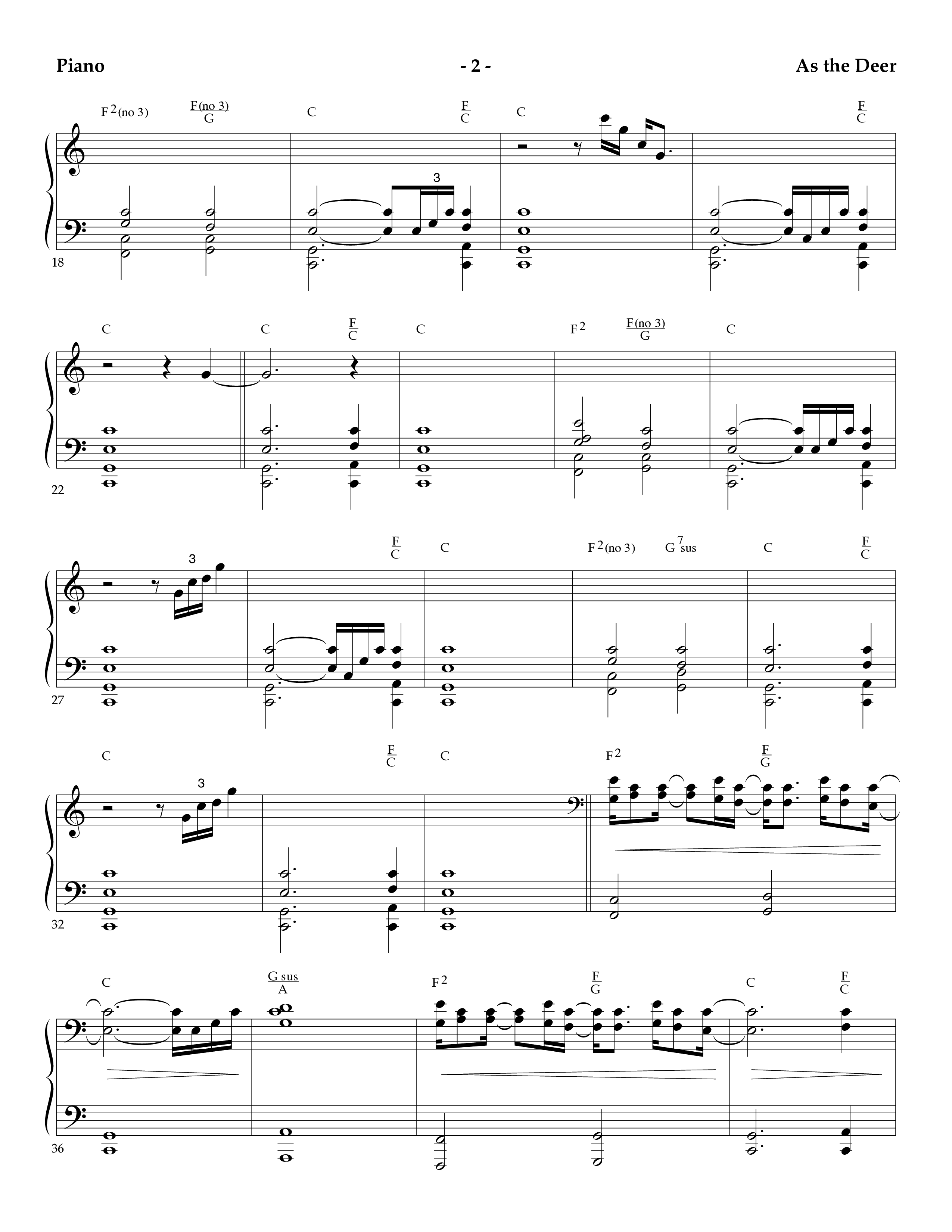 As The Deer (Instrumental) Piano Sheet (Lifeway Worship / Arr. Mark Johnson)