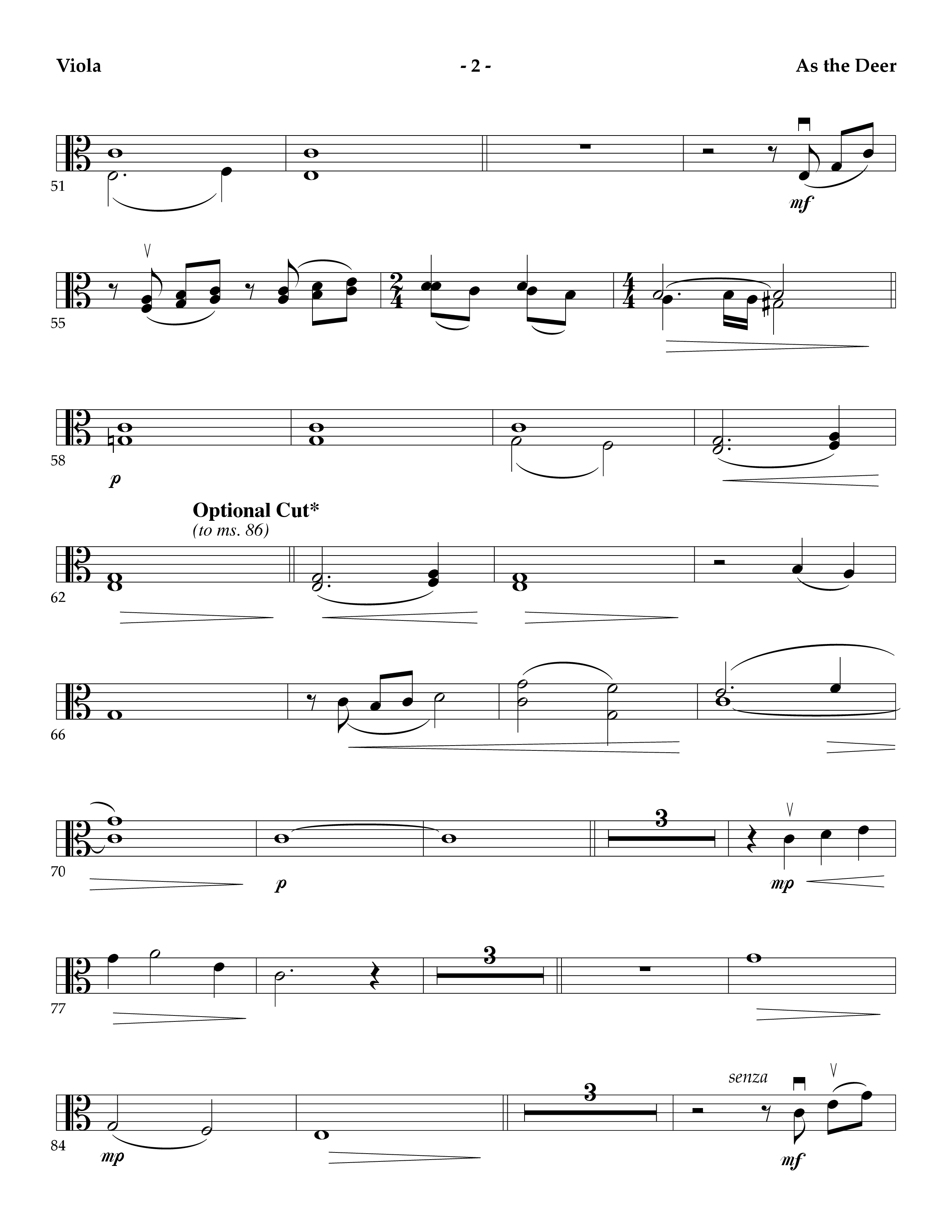 As The Deer (Instrumental) Viola (Lifeway Worship / Arr. Mark Johnson)