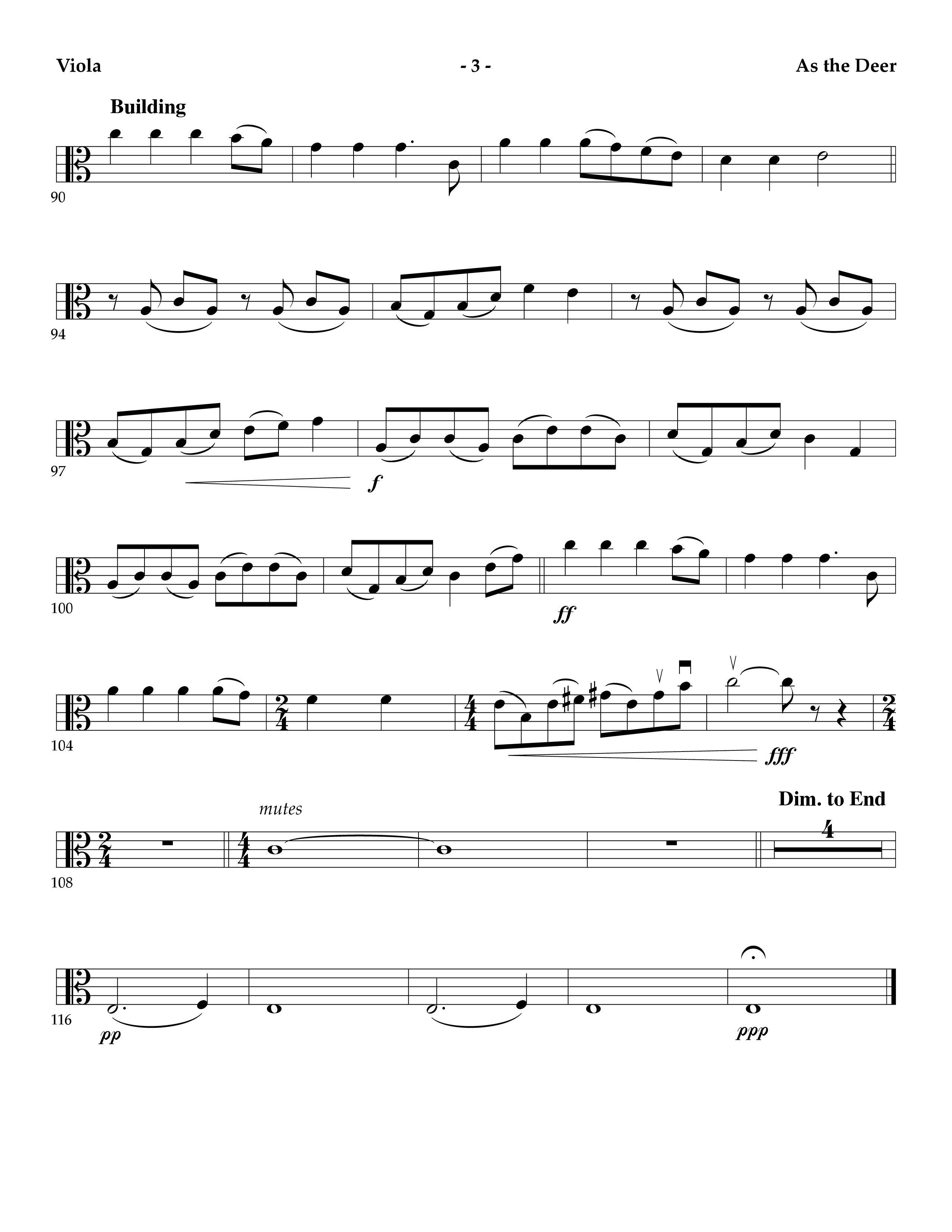 As The Deer (Instrumental) Viola (Lifeway Worship / Arr. Mark Johnson)