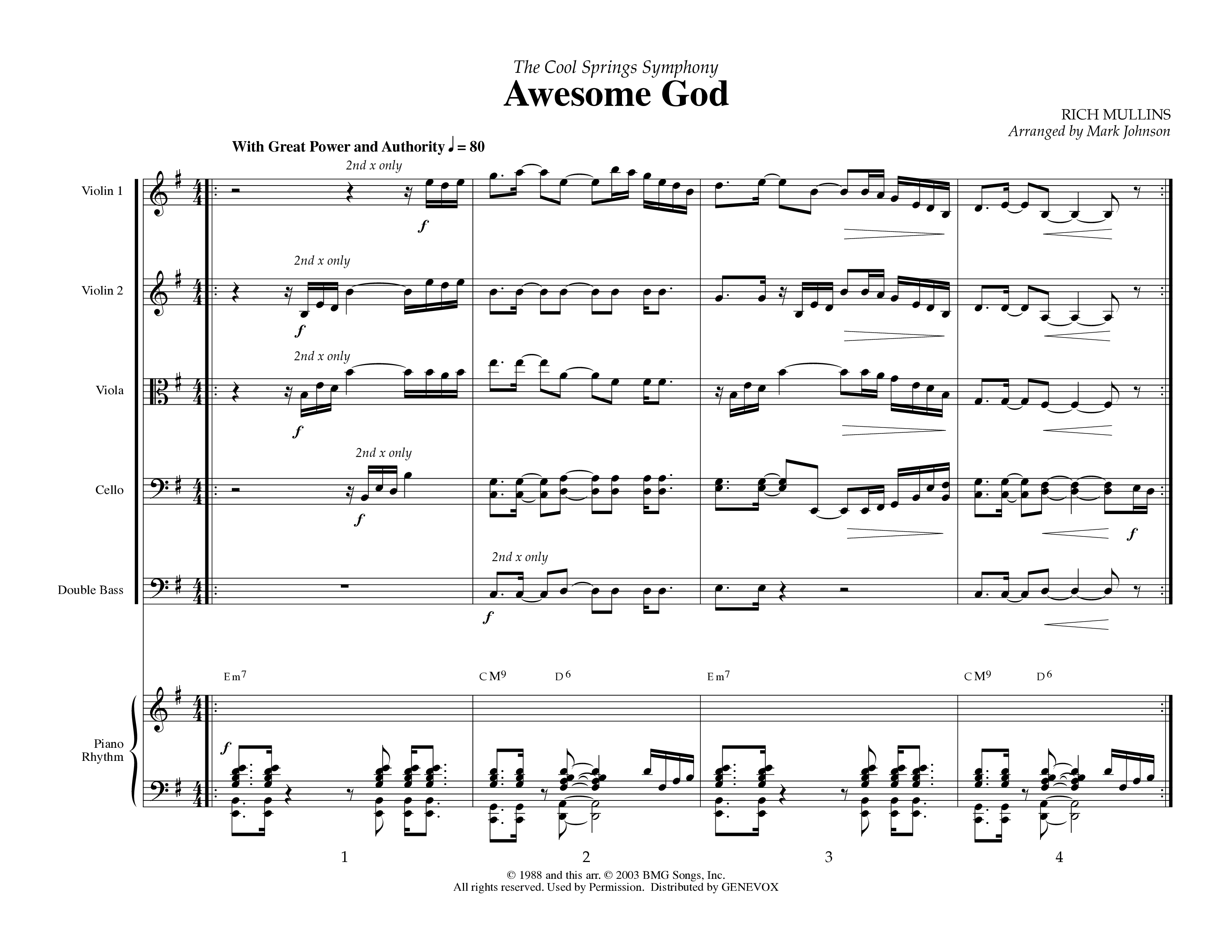 Awesome God (Instrumental) Orchestration (Lifeway Worship / Arr. Mark Johnson)