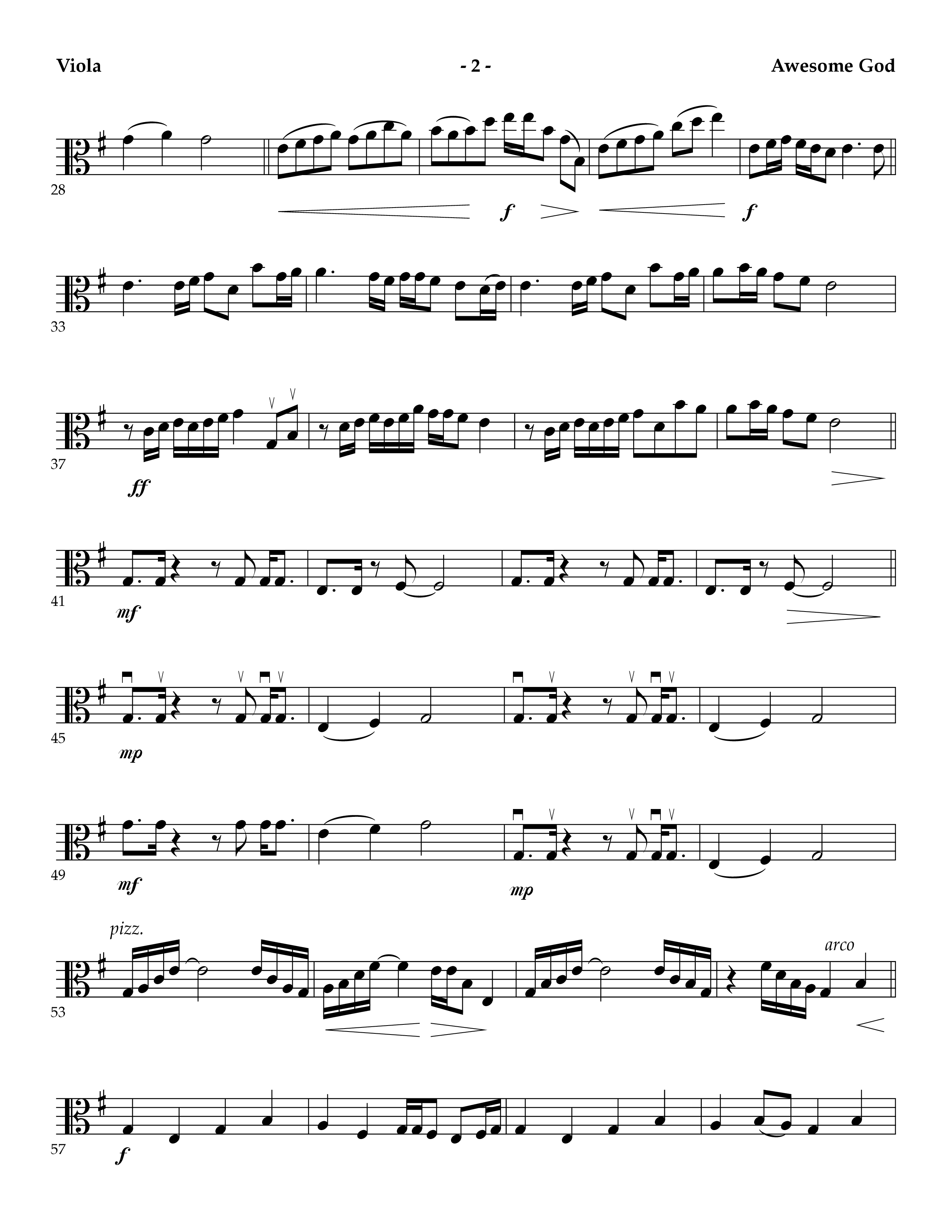 Awesome God (Instrumental) Viola (Lifeway Worship / Arr. Mark Johnson)