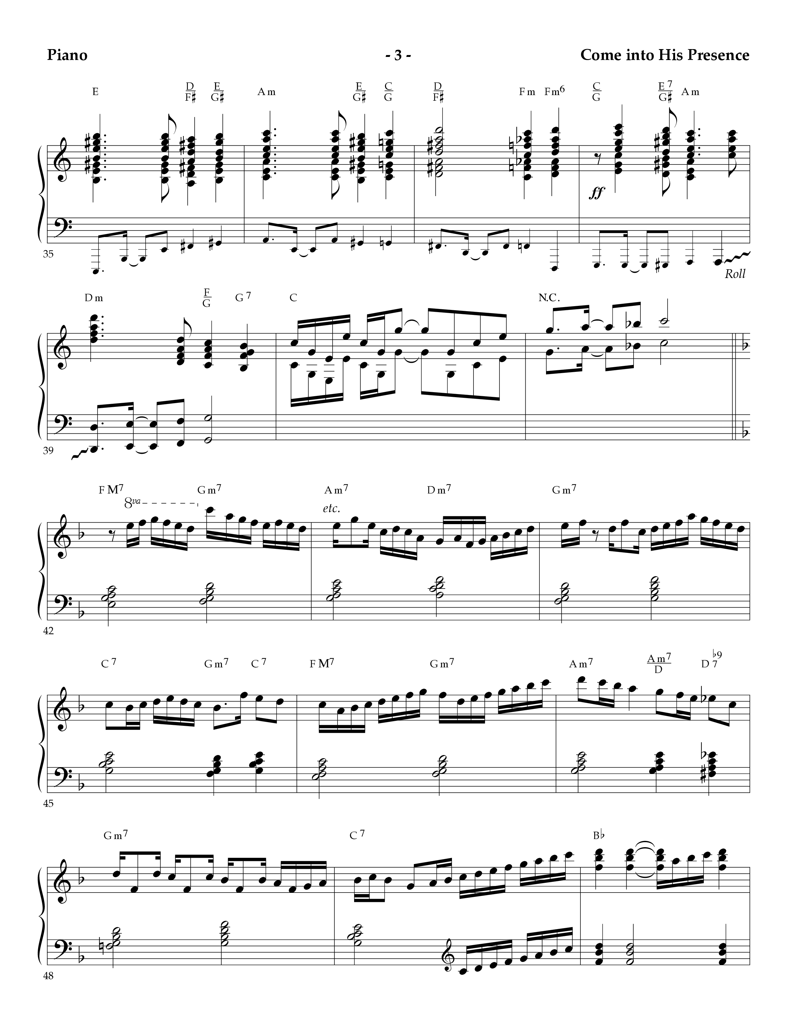 Come Into His Presence (Instrumental) Piano Sheet (Lifeway Worship / Arr. Mark Johnson)