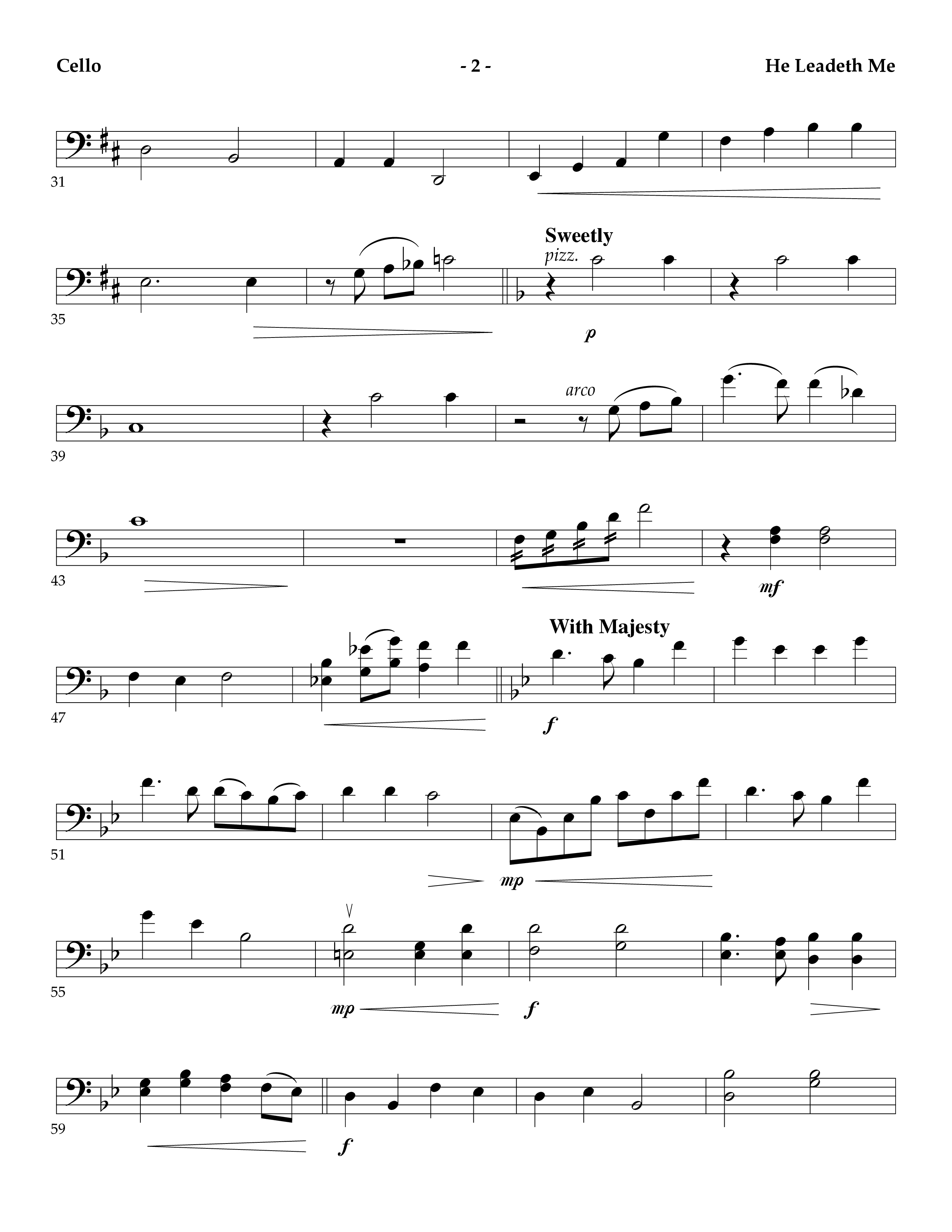 He Leadeth Me (Instrumental) Cello (Lifeway Worship / Arr. Mark Johnson)