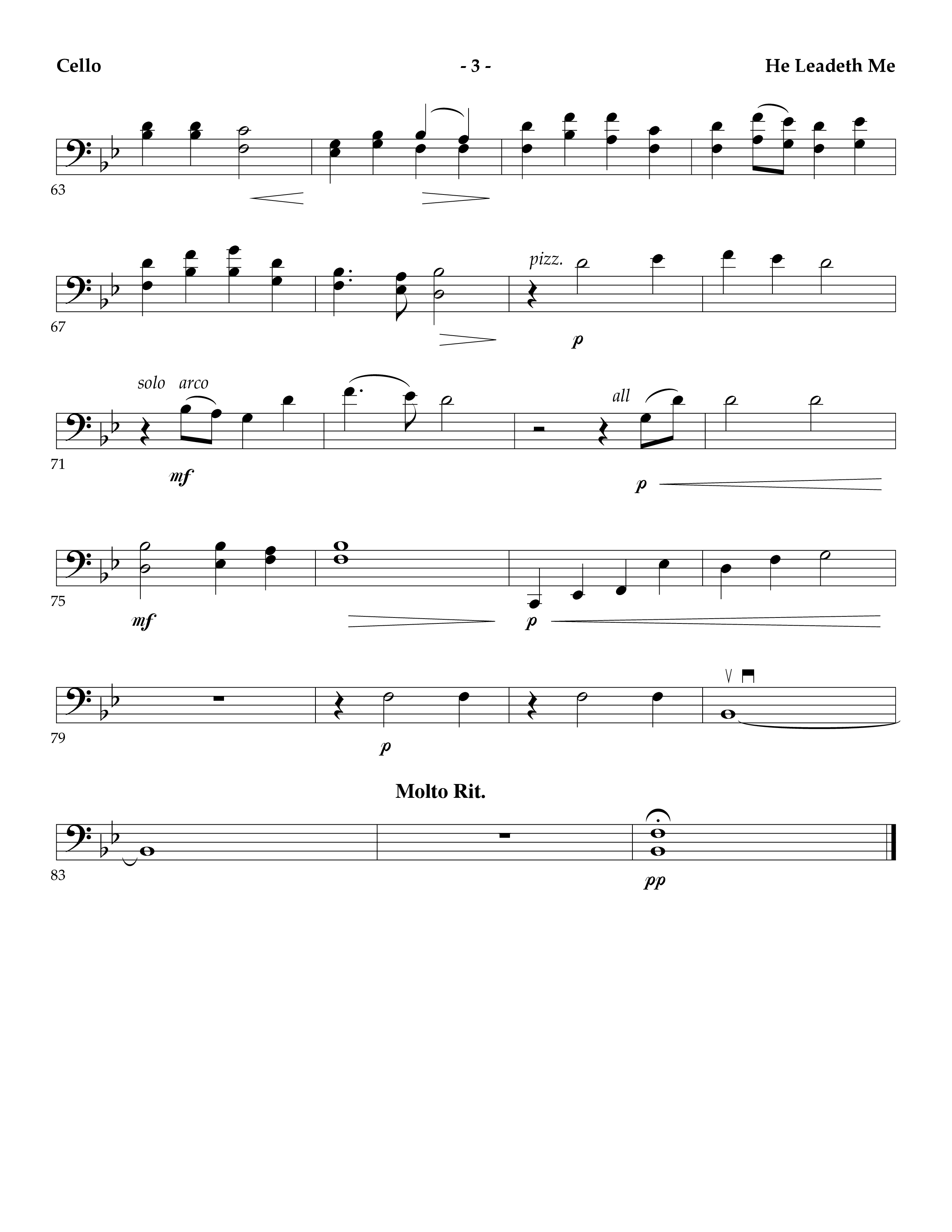 He Leadeth Me (Instrumental) Cello (Lifeway Worship / Arr. Mark Johnson)